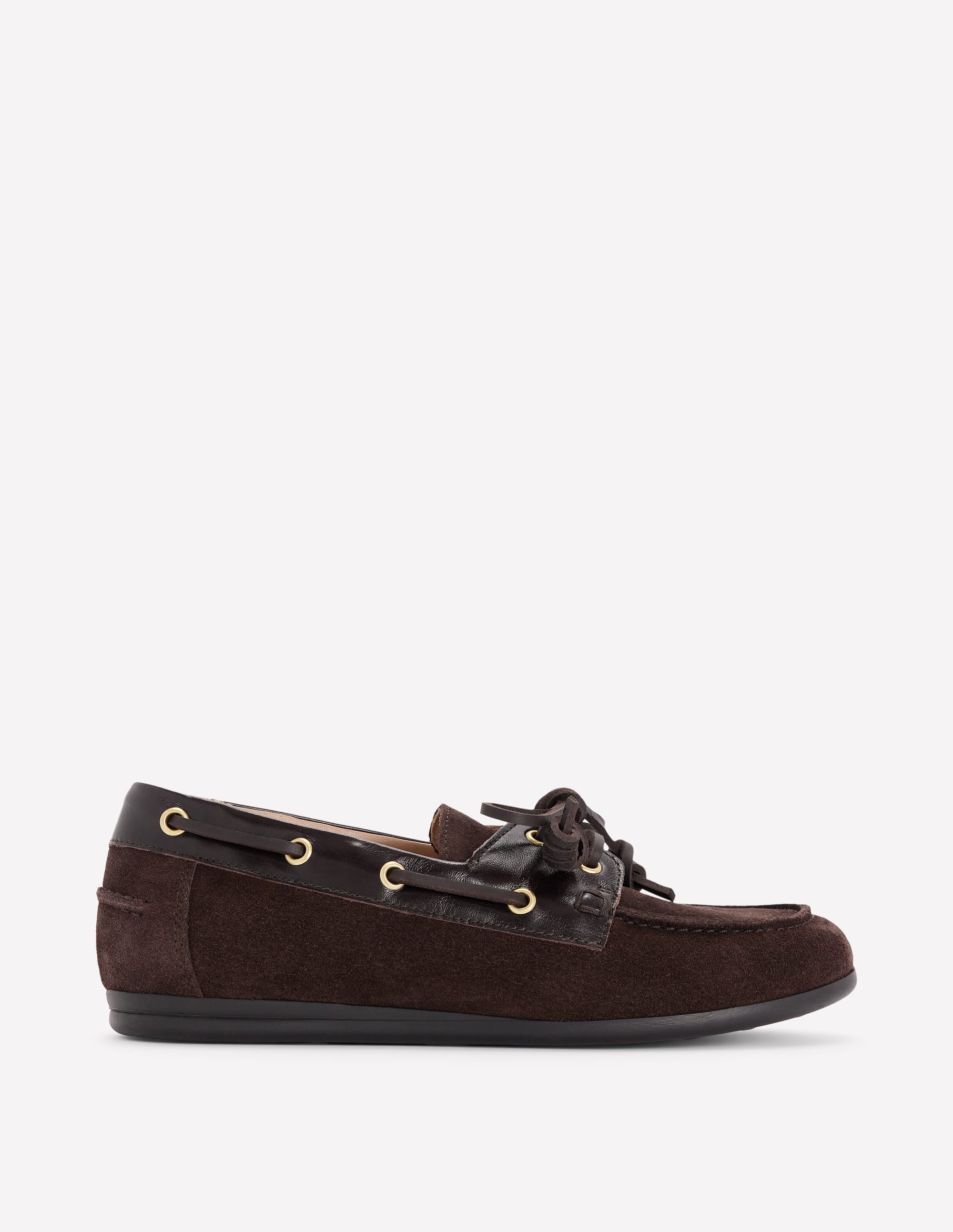 Lace-Up Boat Shoes-Bitter Chocolate - Image 2