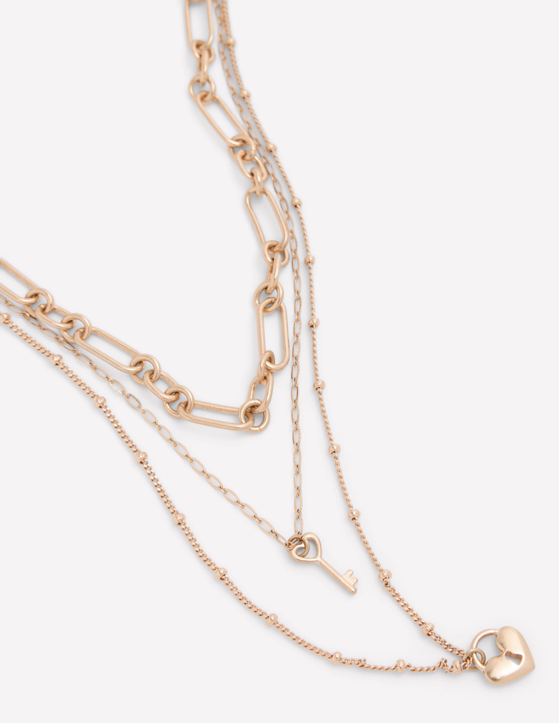 Love Lock Layer Necklace-Gold-3