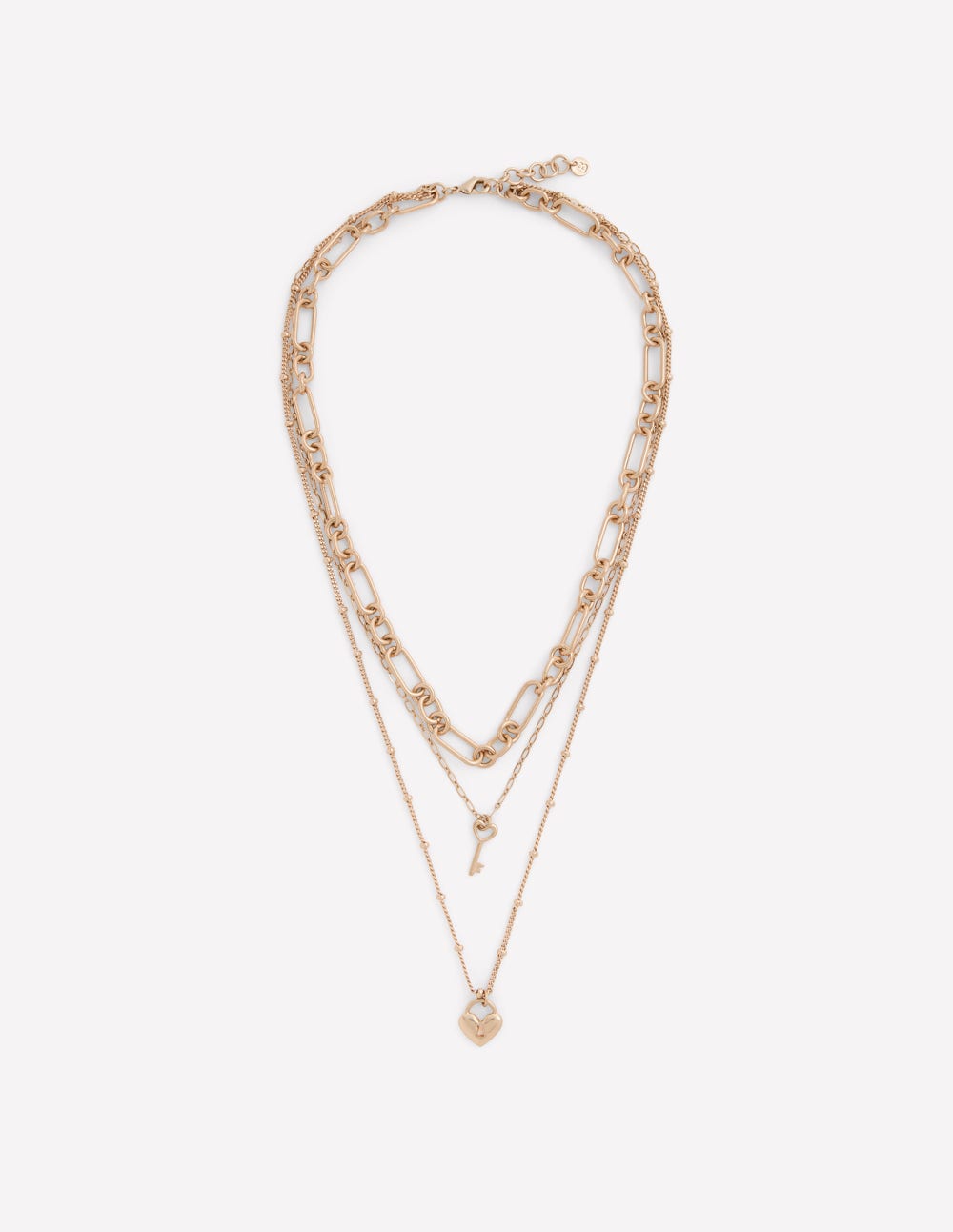 Love Lock Layer Necklace-Gold-2