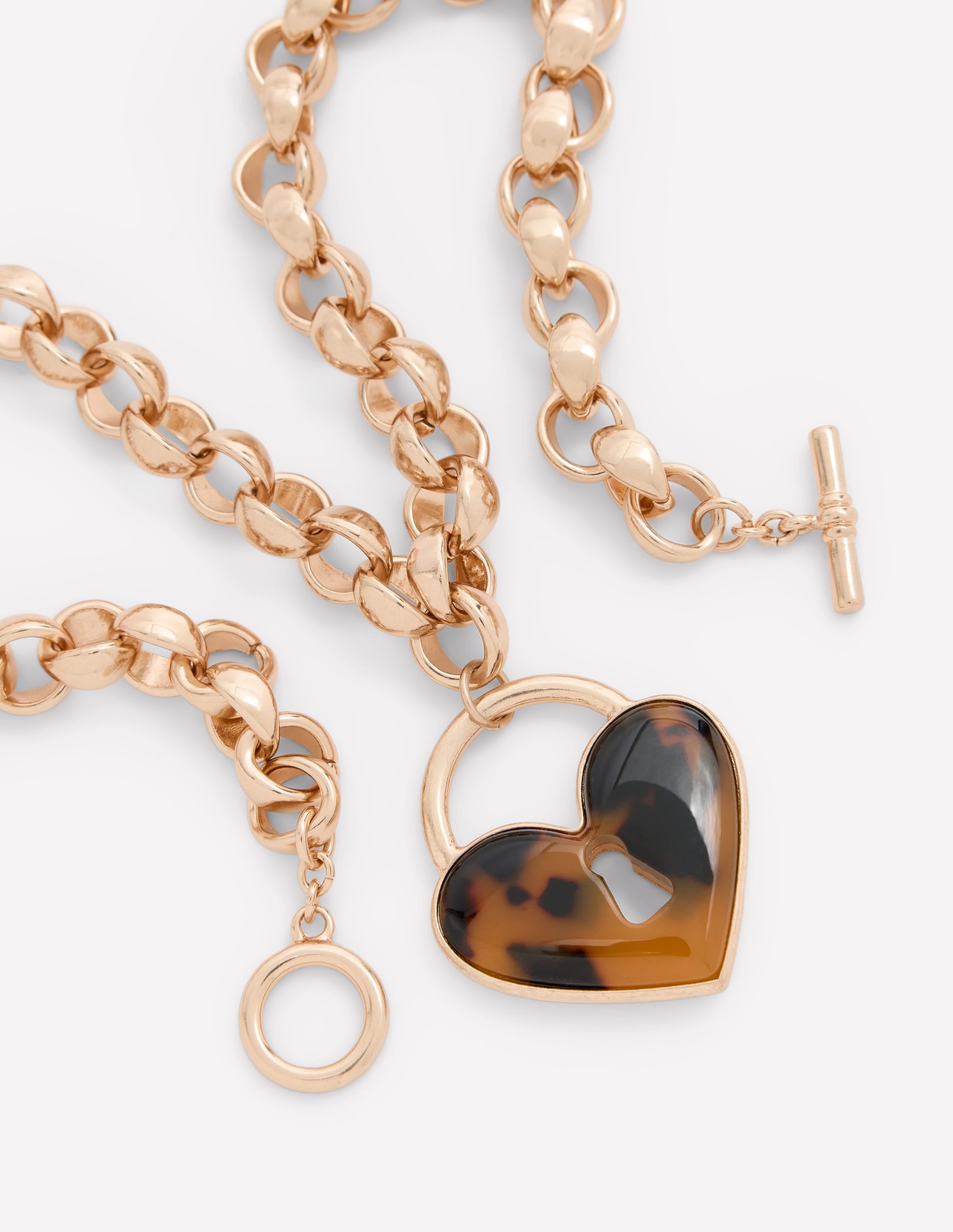 Chunky Love Lock Necklace-Tort - Image 4