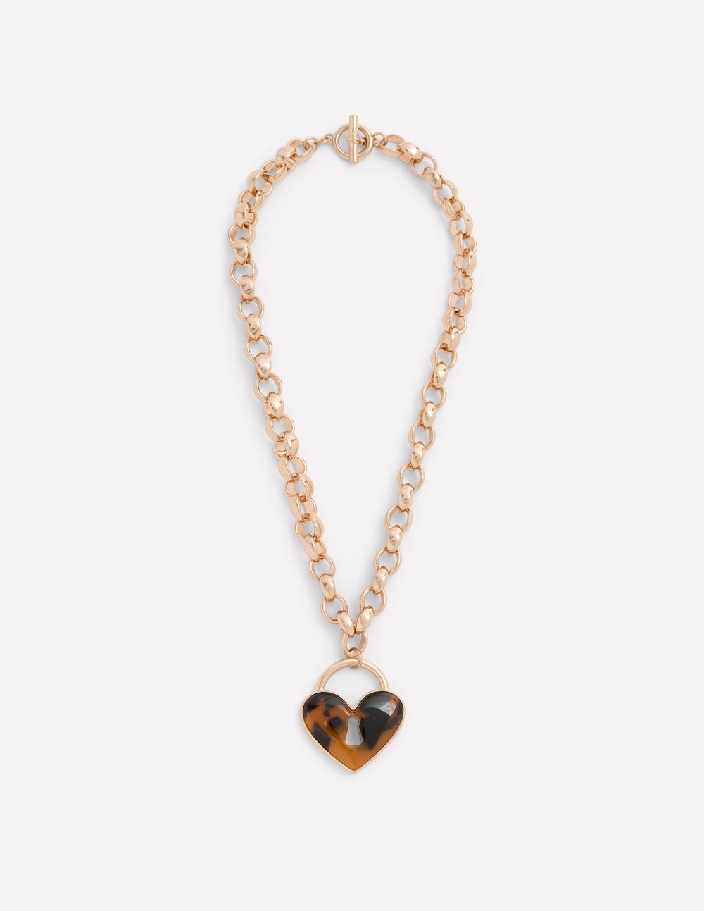 Chunky Love Lock Necklace-Tort-3
