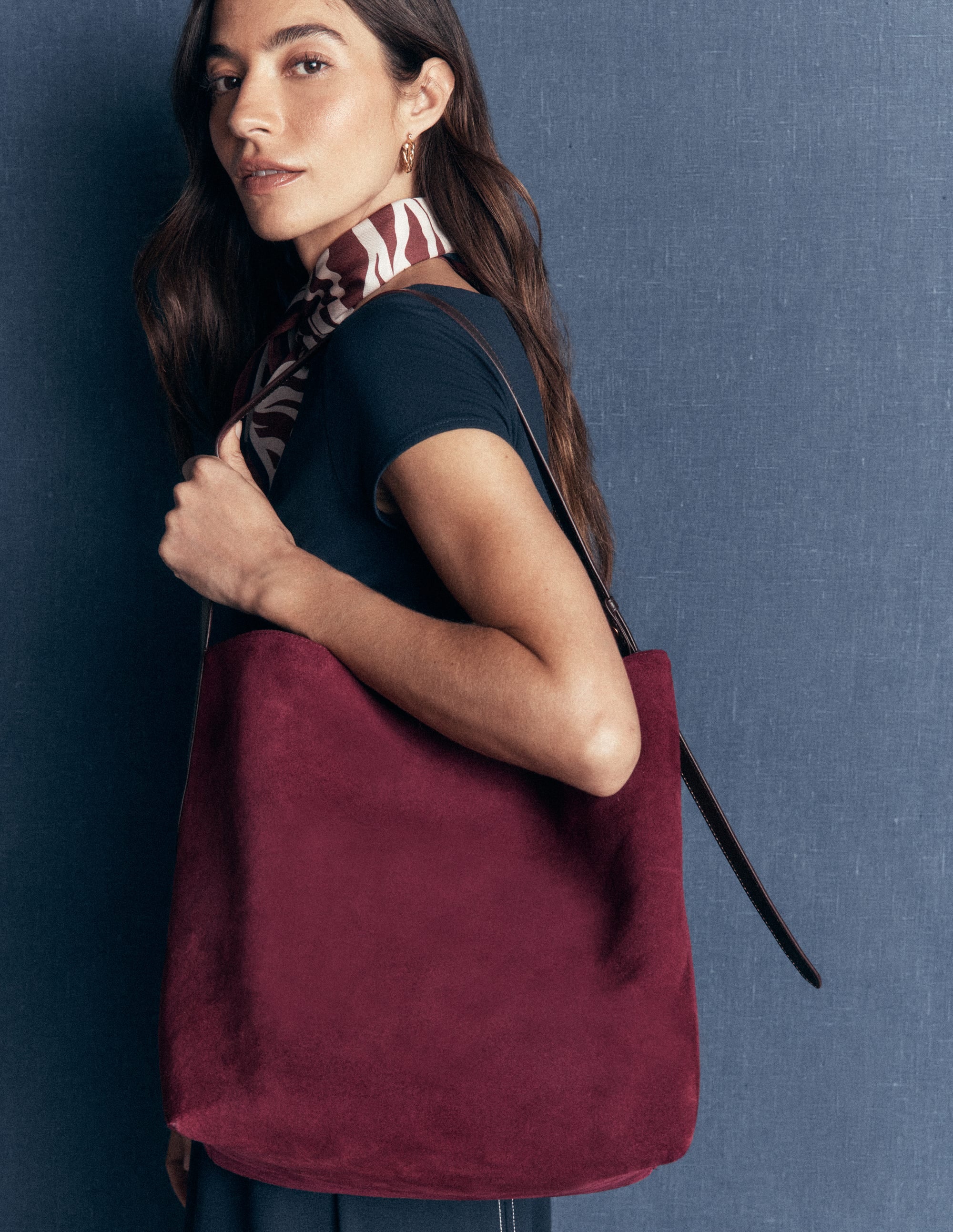 Allegra Medium Slouchy Tote-Burgundy - Image 1