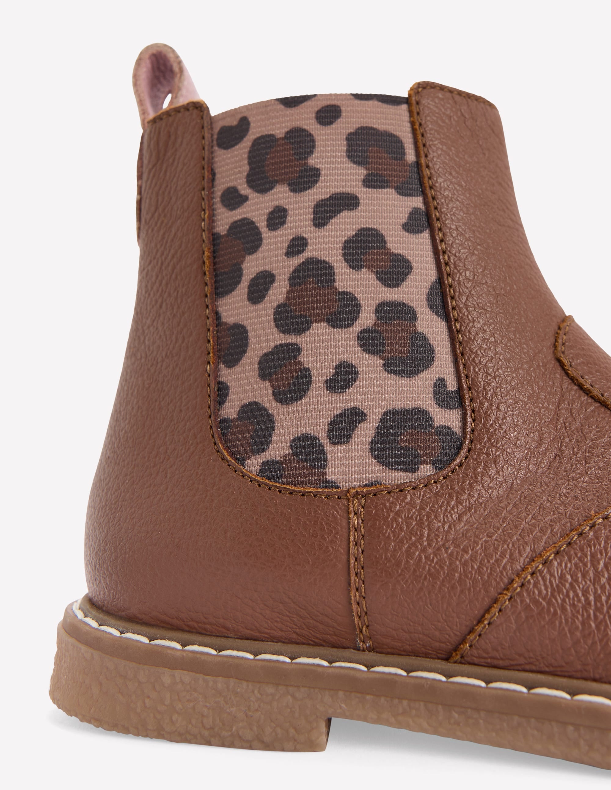 Chelsea Boots (Girls)-Tan Leopard - Image 3