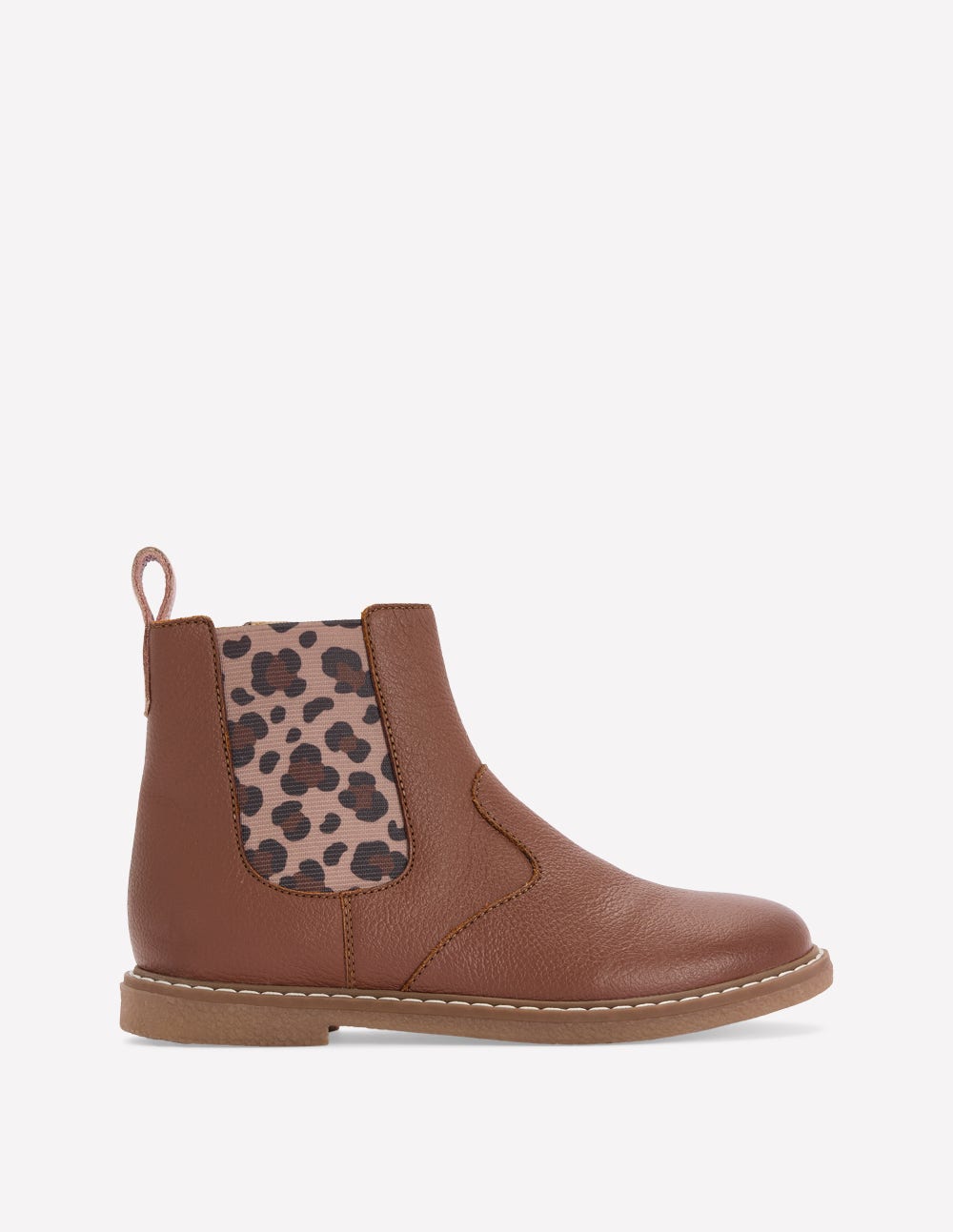 Chelsea Boots (Girls)-Tan Leopard - Image 1