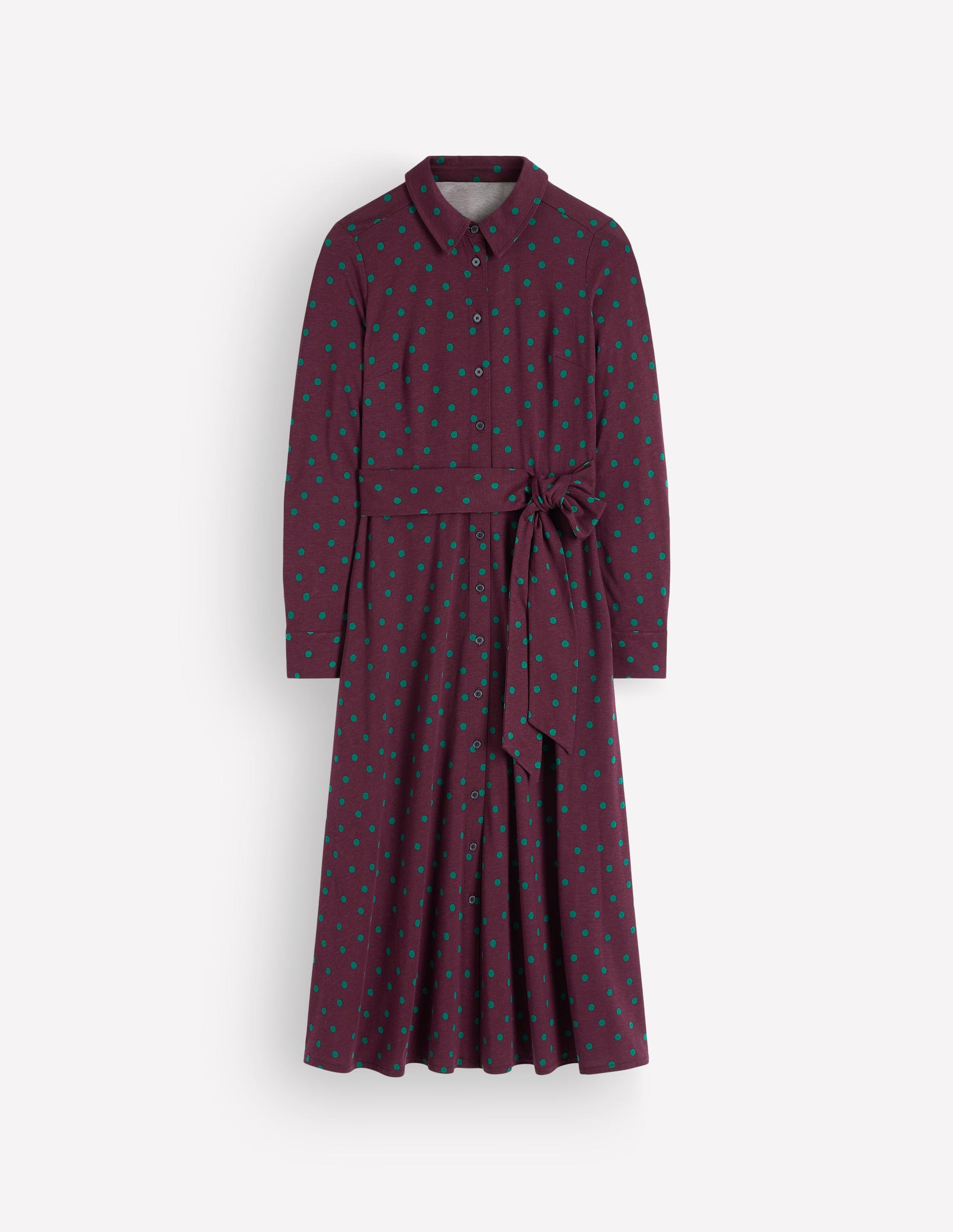 Marcia Jersey Shirt Dress-Dark Cherry, Boden Spot-5