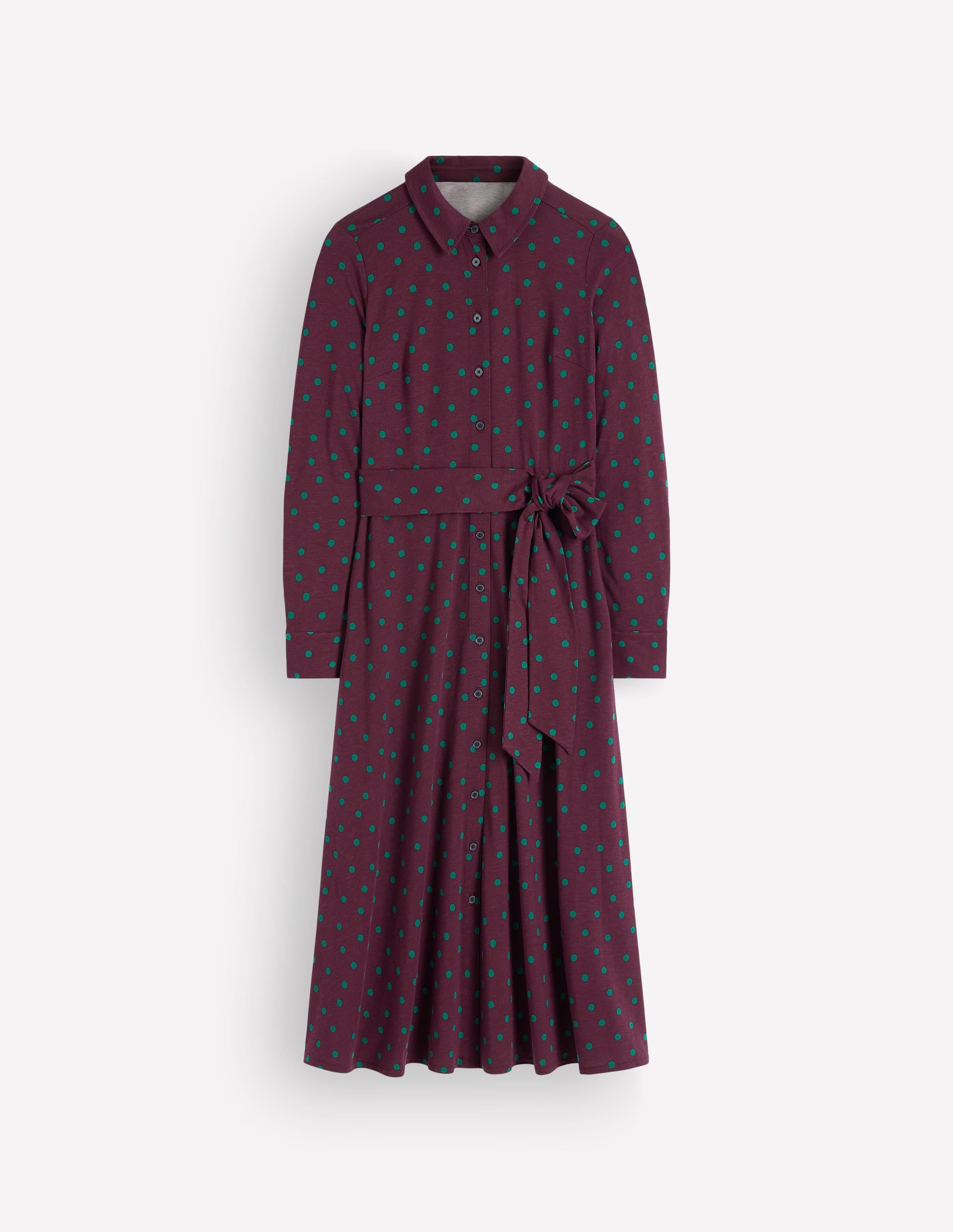 Marcia Jersey Shirt Dress-Dark Cherry, Boden Spot - Image 5