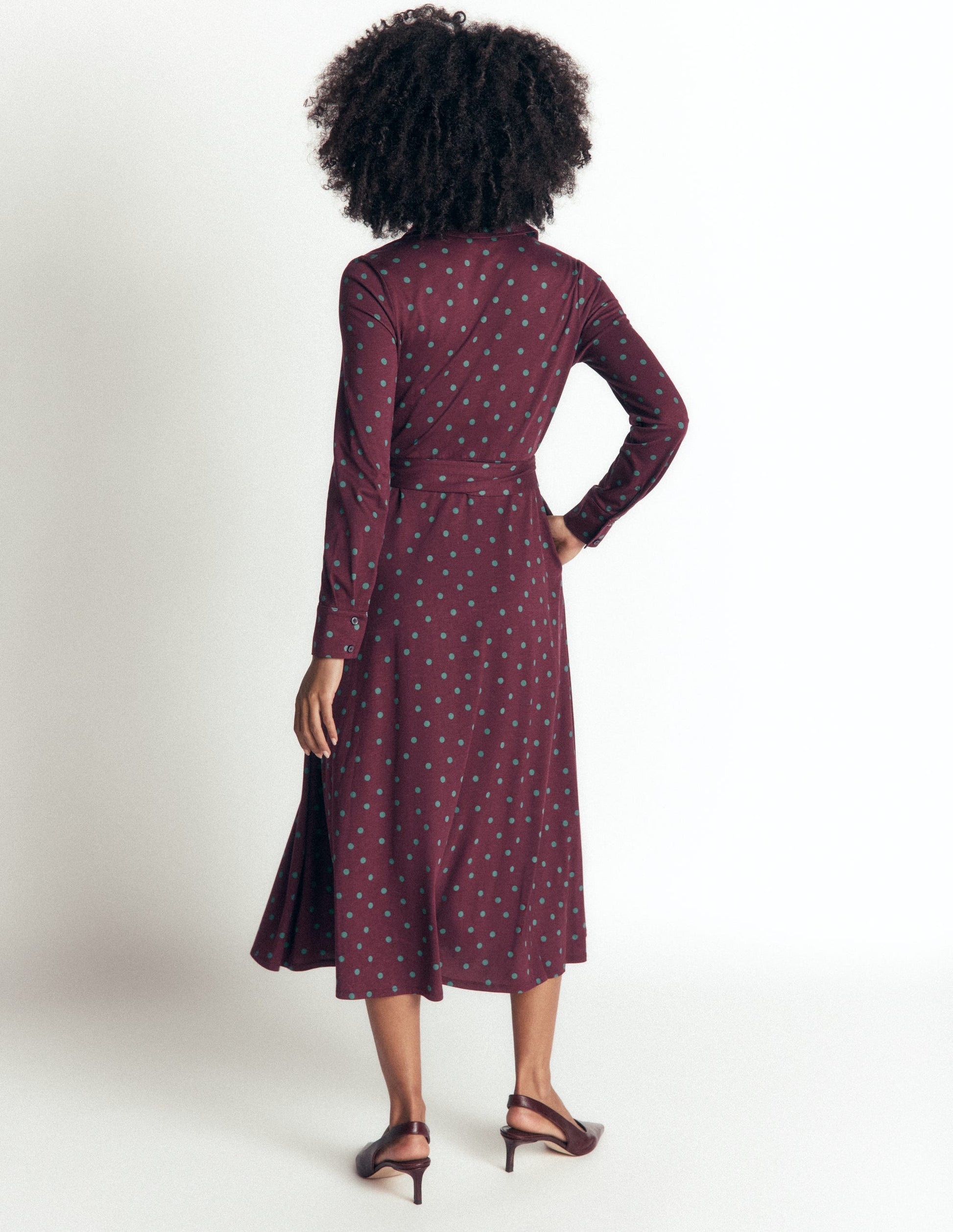 Marcia Jersey Shirt Dress-Dark Cherry, Boden Spot-3