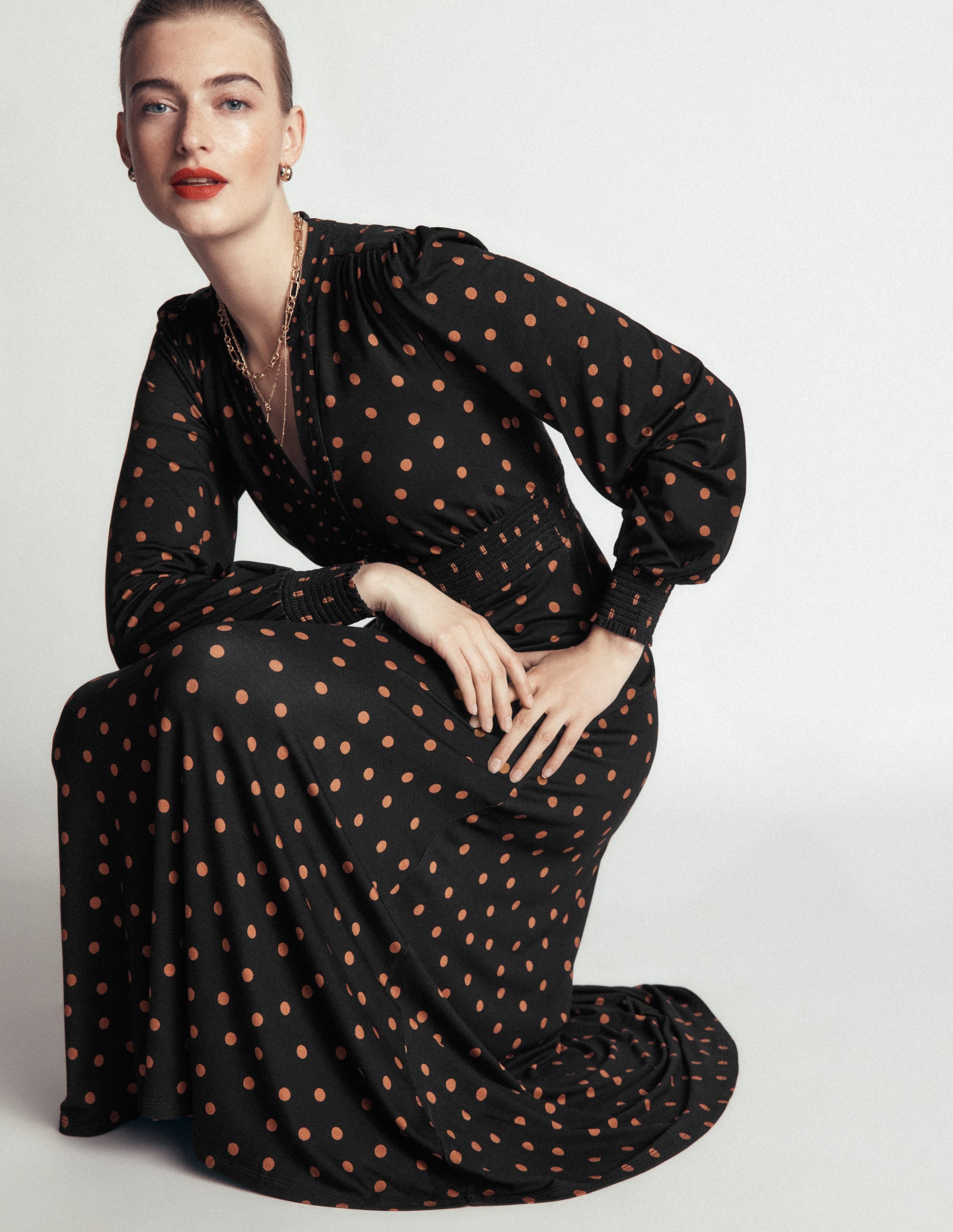 Georgia Jersey Midi Dress-Black, Boden Spot - Image 1