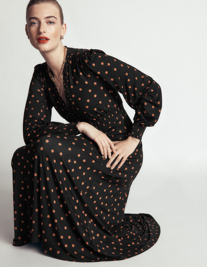 Georgia Jersey Midi Dress-Black, Boden Spot