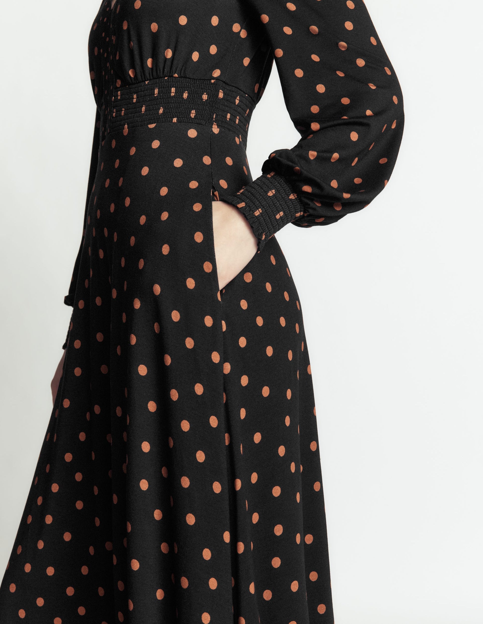 Georgia Jersey Midi Dress-Black, Boden Spot-2