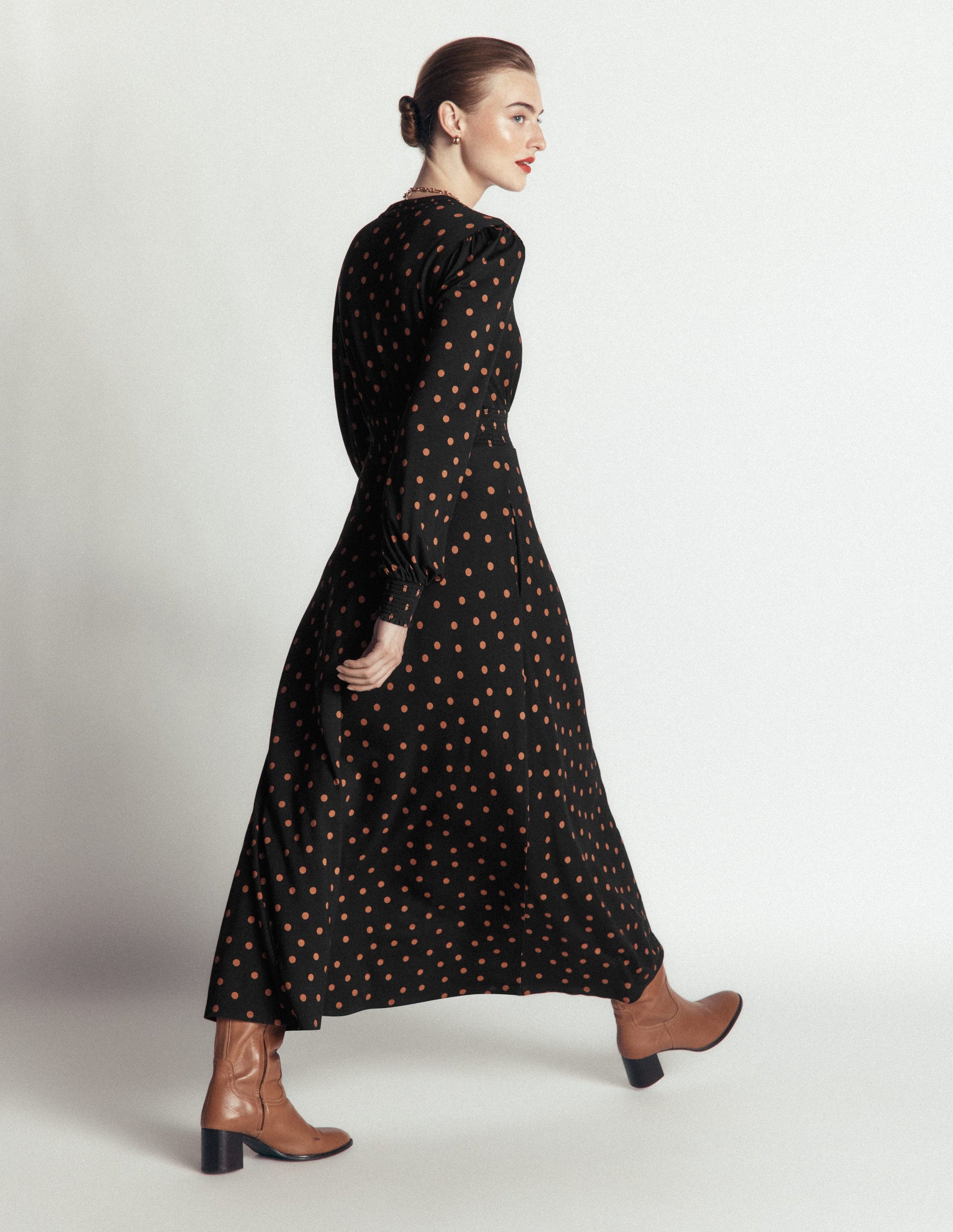 Georgia Jersey Midi Dress-Black, Boden Spot-3