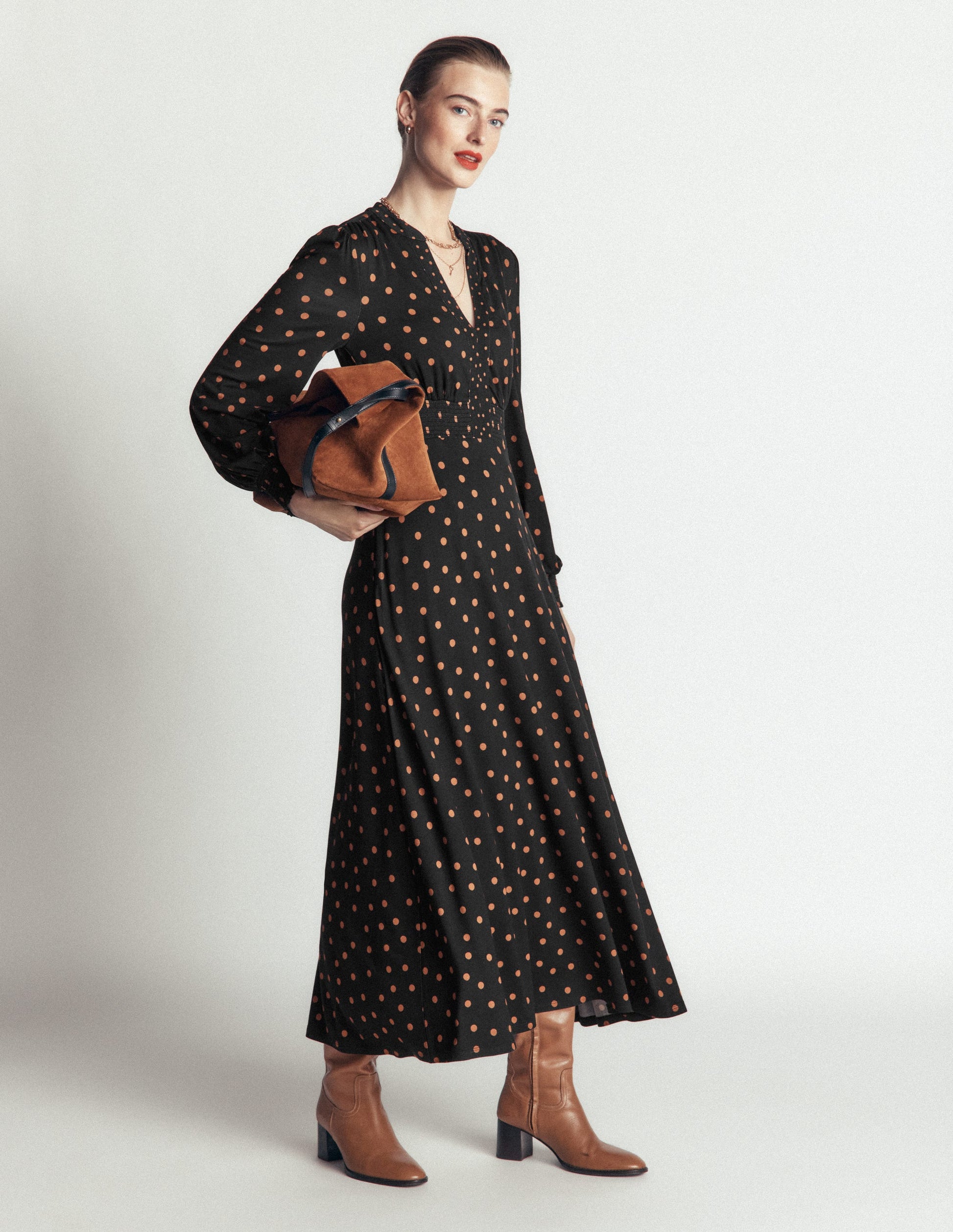 Georgia Jersey Midi Dress-Black, Boden Spot-4
