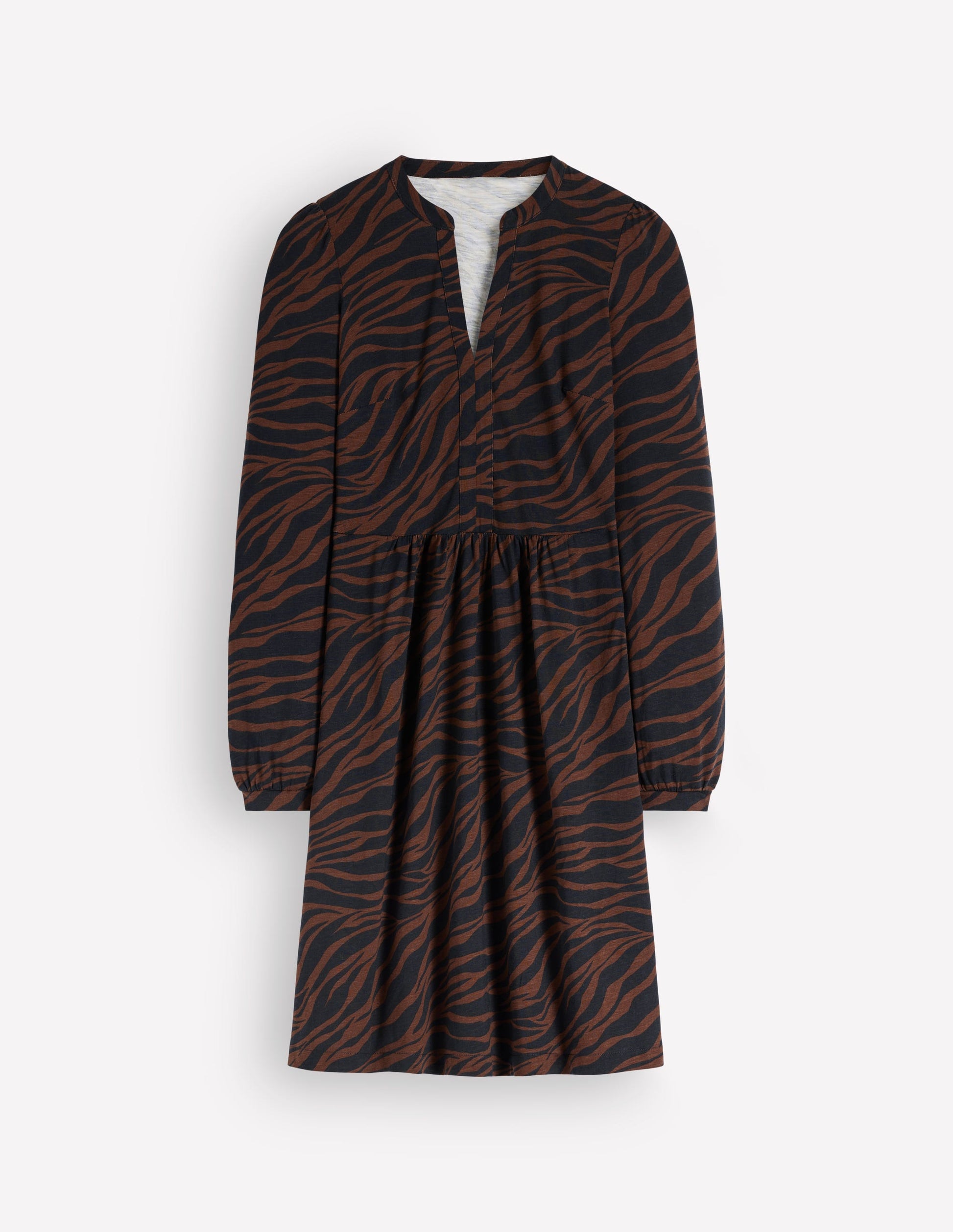 Naomi Relaxed Jersey Dress-Raw Umber, Zebra Swirl-5