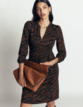 Naomi Relaxed Jersey Dress-Raw Umber, Zebra Swirl