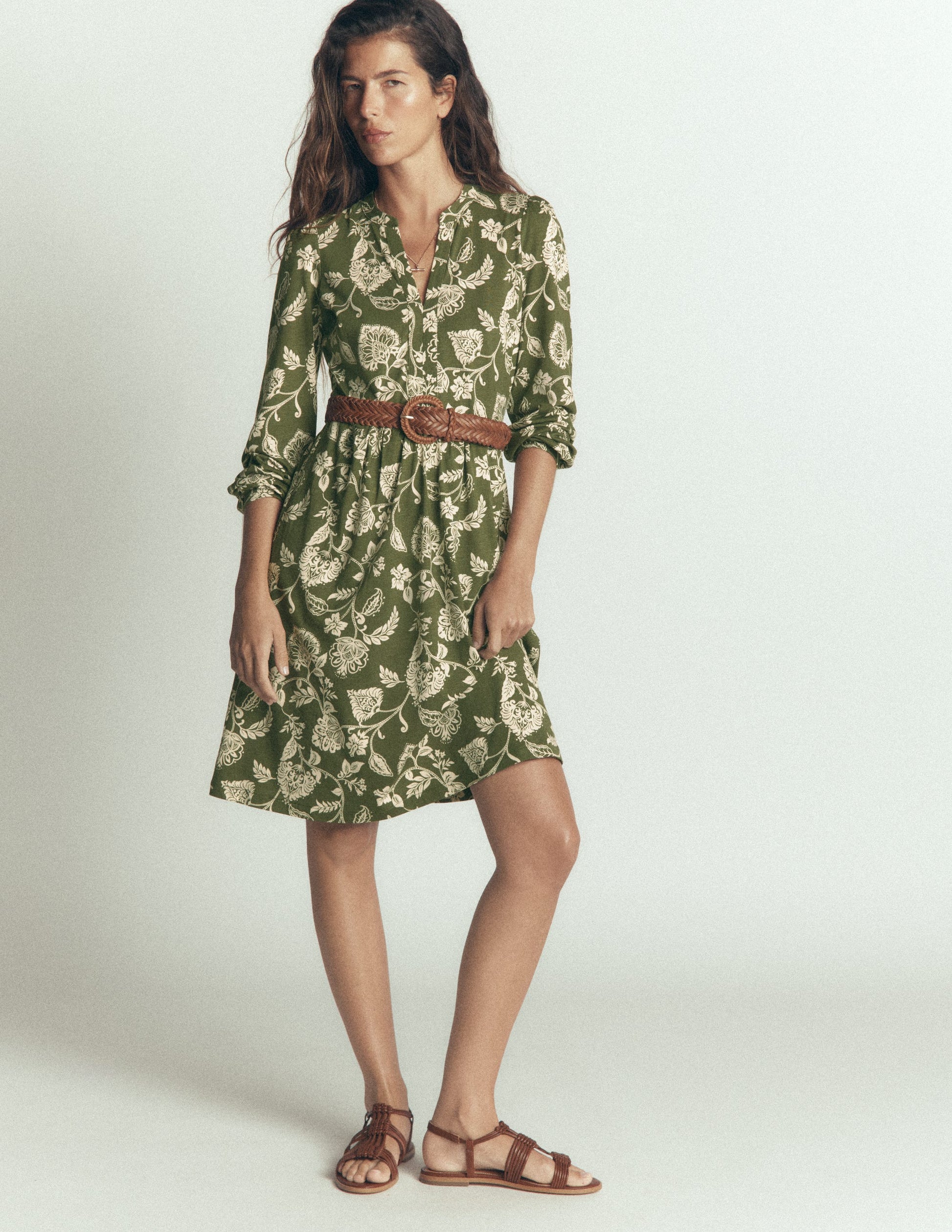 Naomi Relaxed Jersey Dress-Forest Green, Planted Meadows-4