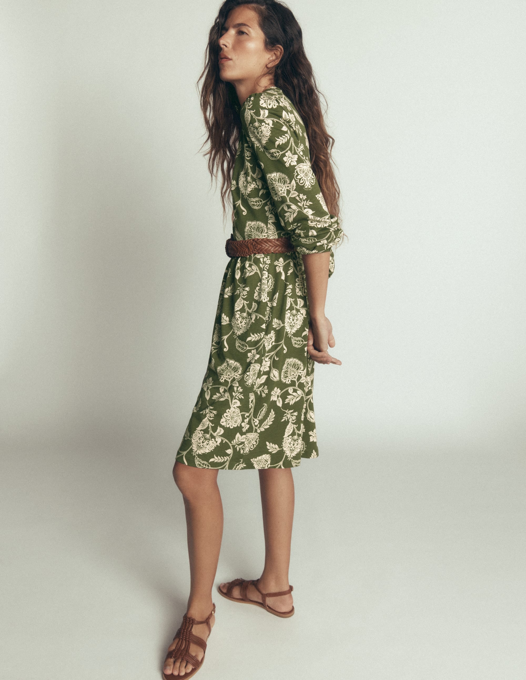 Naomi Relaxed Jersey Dress-Forest Green, Planted Meadows - Image 5