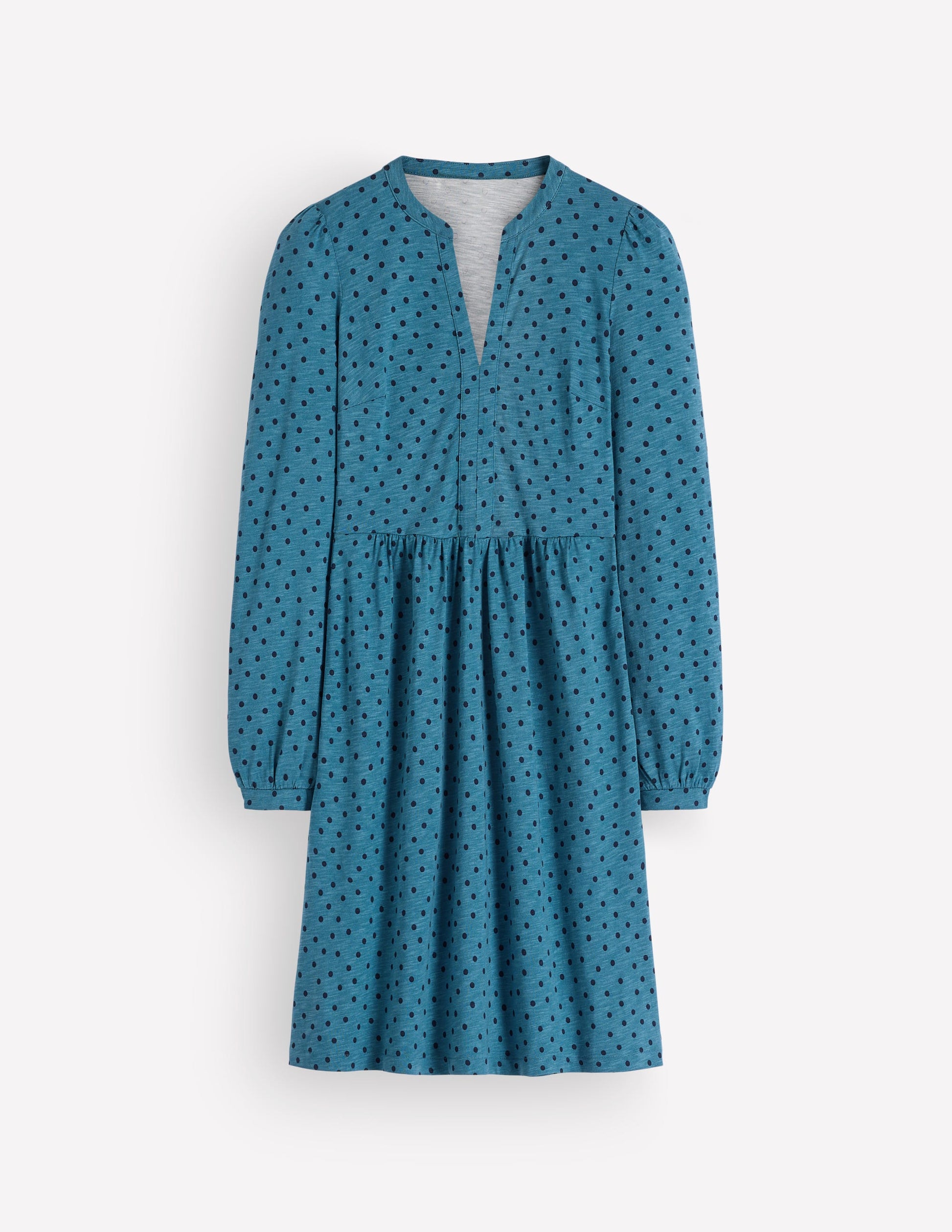 Naomi Relaxed Jersey Dress-Storm Blue, Painted Dot Spaced-5