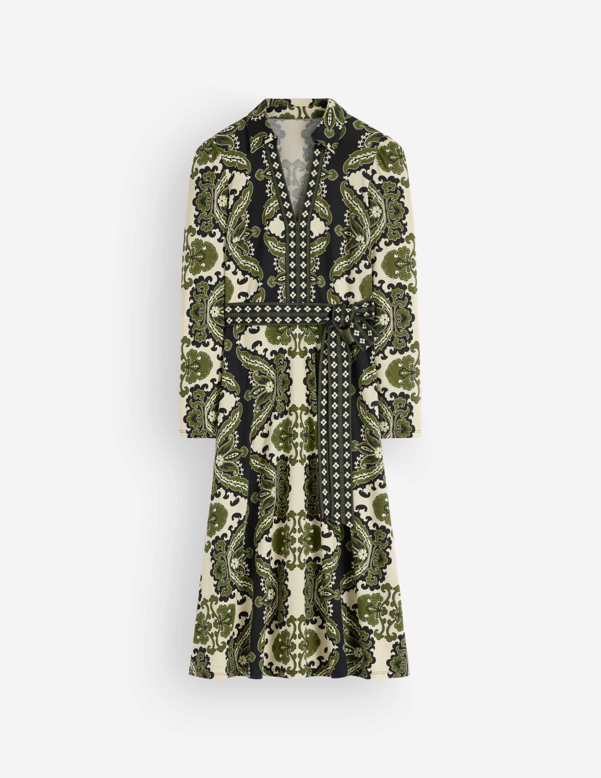 Imogen Collared Jersey Dress-Multi, Blossoming Gardenia - Image 6