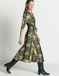 Imogen Collared Jersey Dress-Multi, Blossoming Gardenia