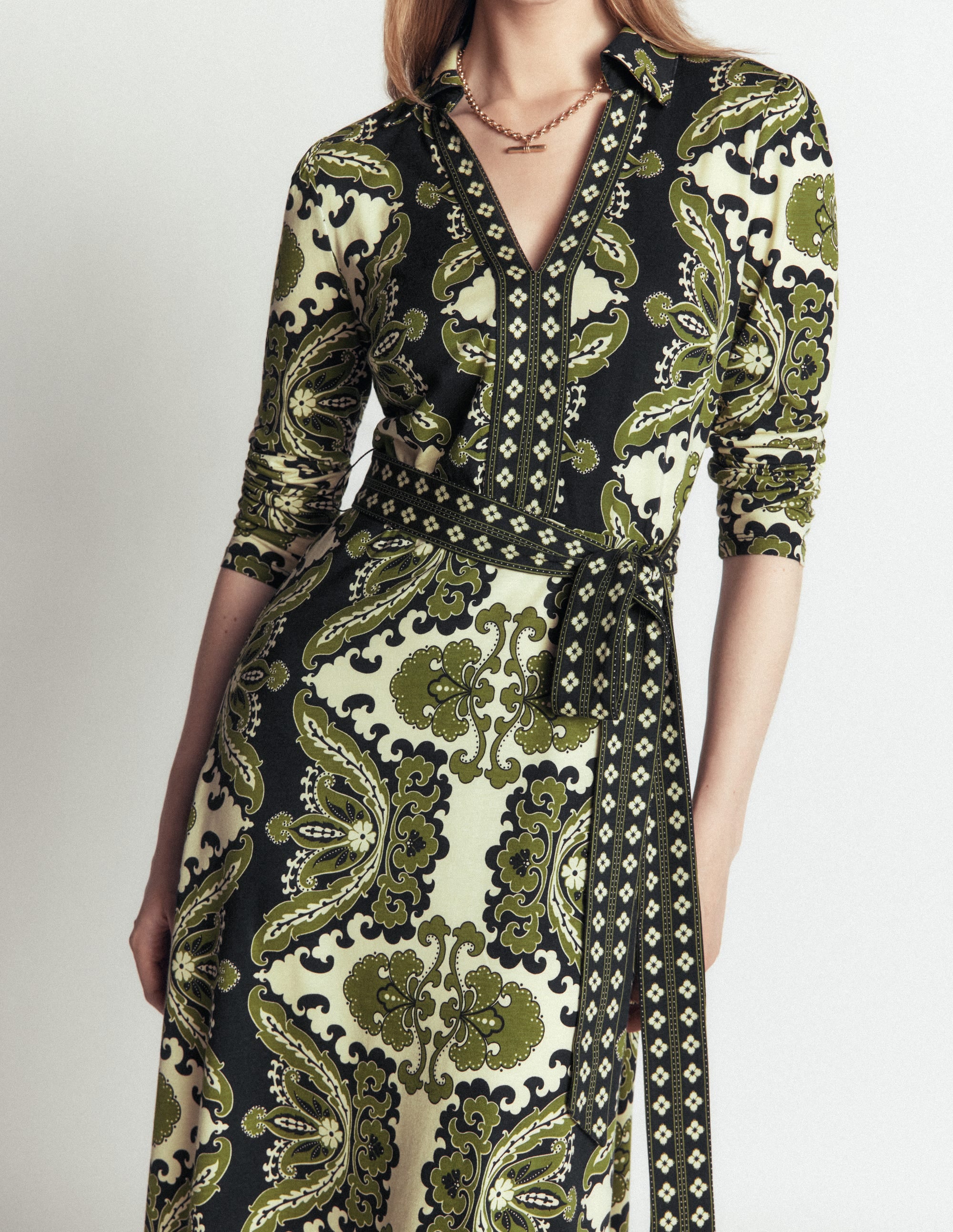Imogen Collared Jersey Dress-Multi, Blossoming Gardenia - Image 2
