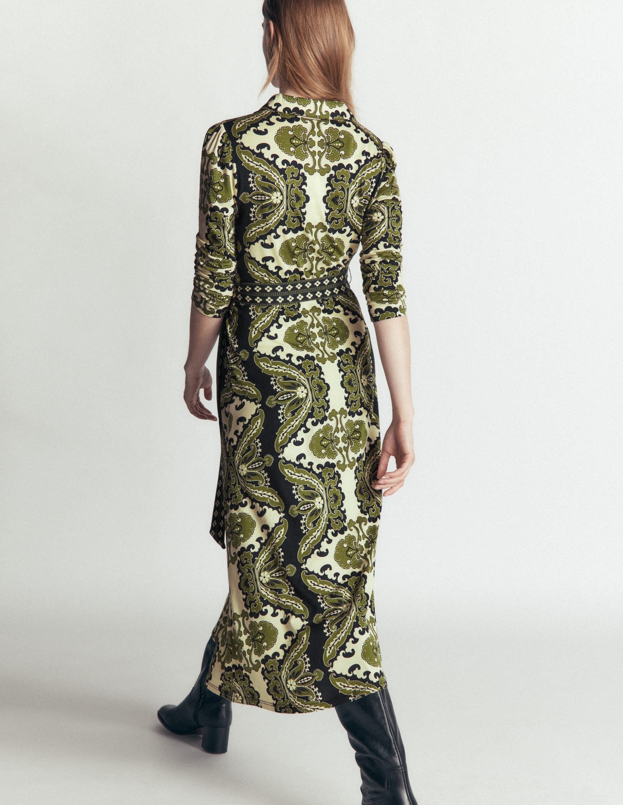 Imogen Collared Jersey Dress-Multi, Blossoming Gardenia - Image 3