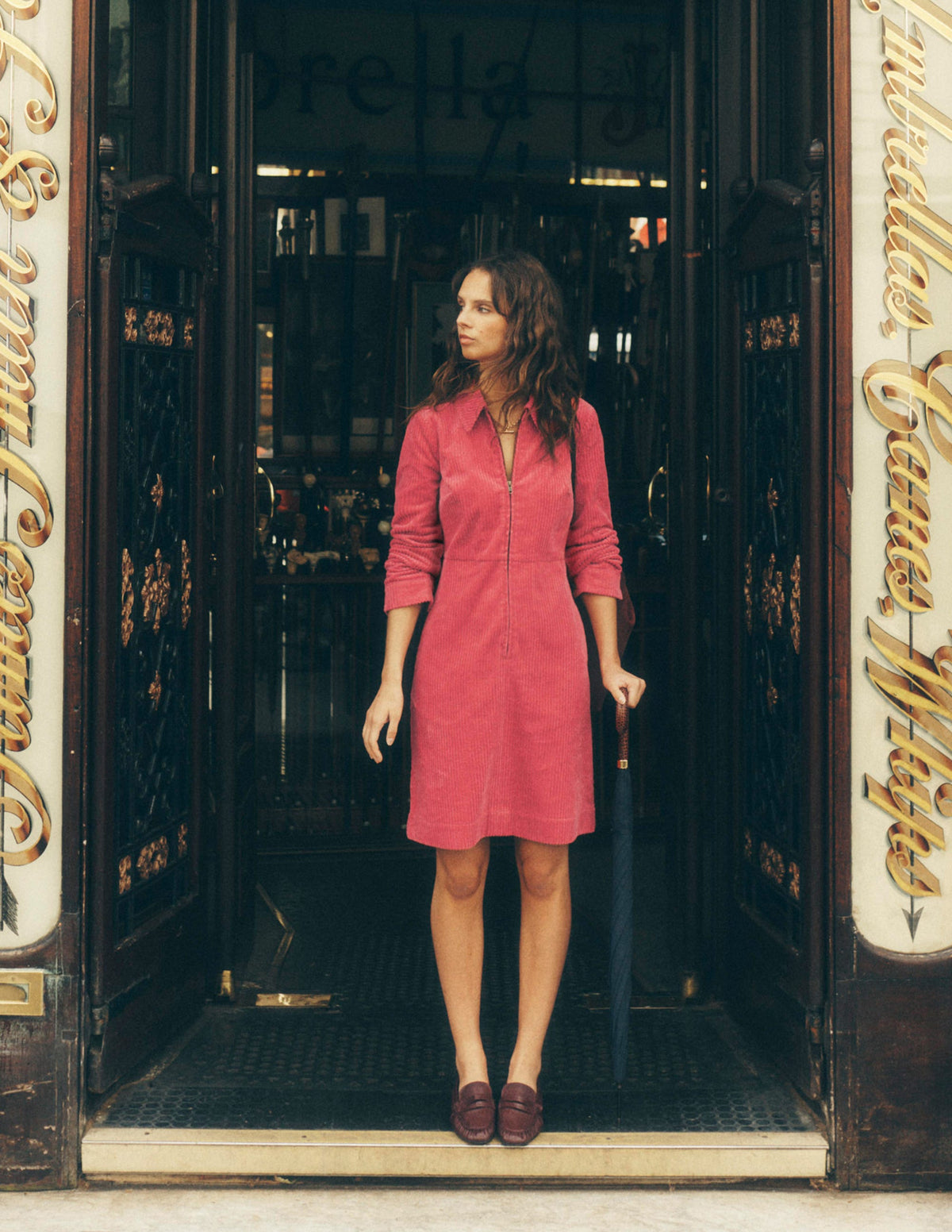 Bronte Cord Short Dress-Cherry Blush - Image 5
