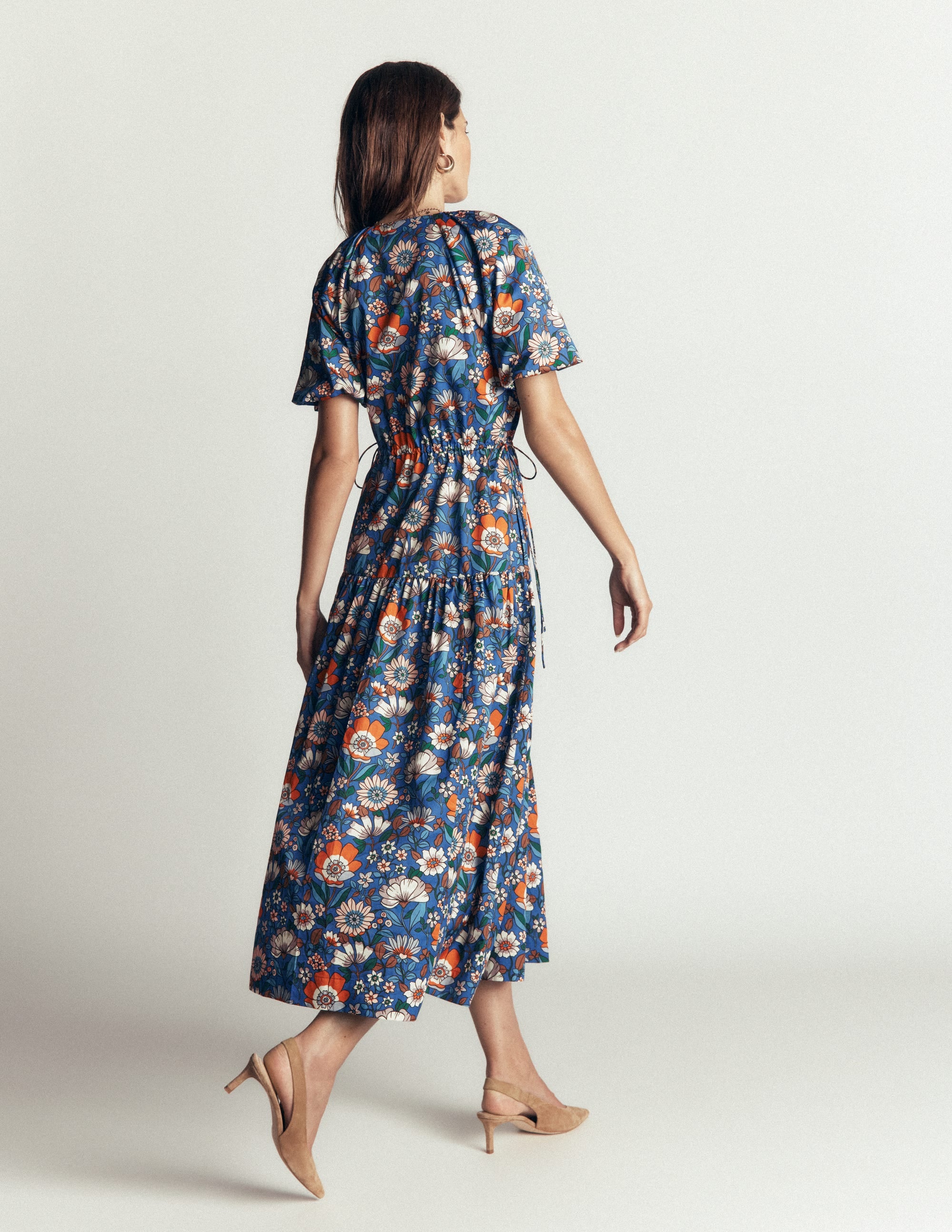 Draw Waist Fashion Dress-Multi, Floral Field - Image 3
