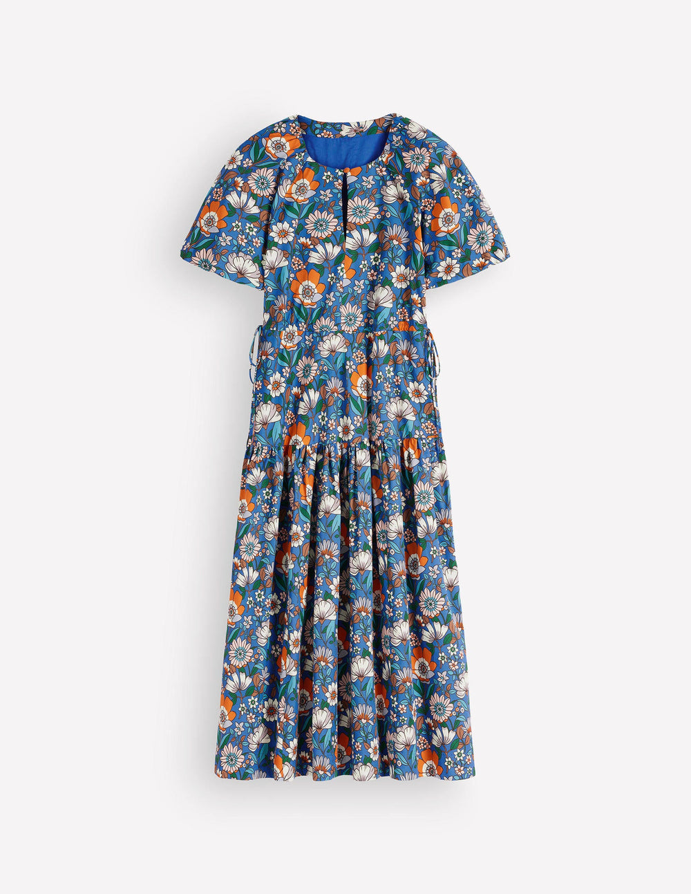 Draw Waist Cotton Dress - Multi, Floral Field | Boden UK