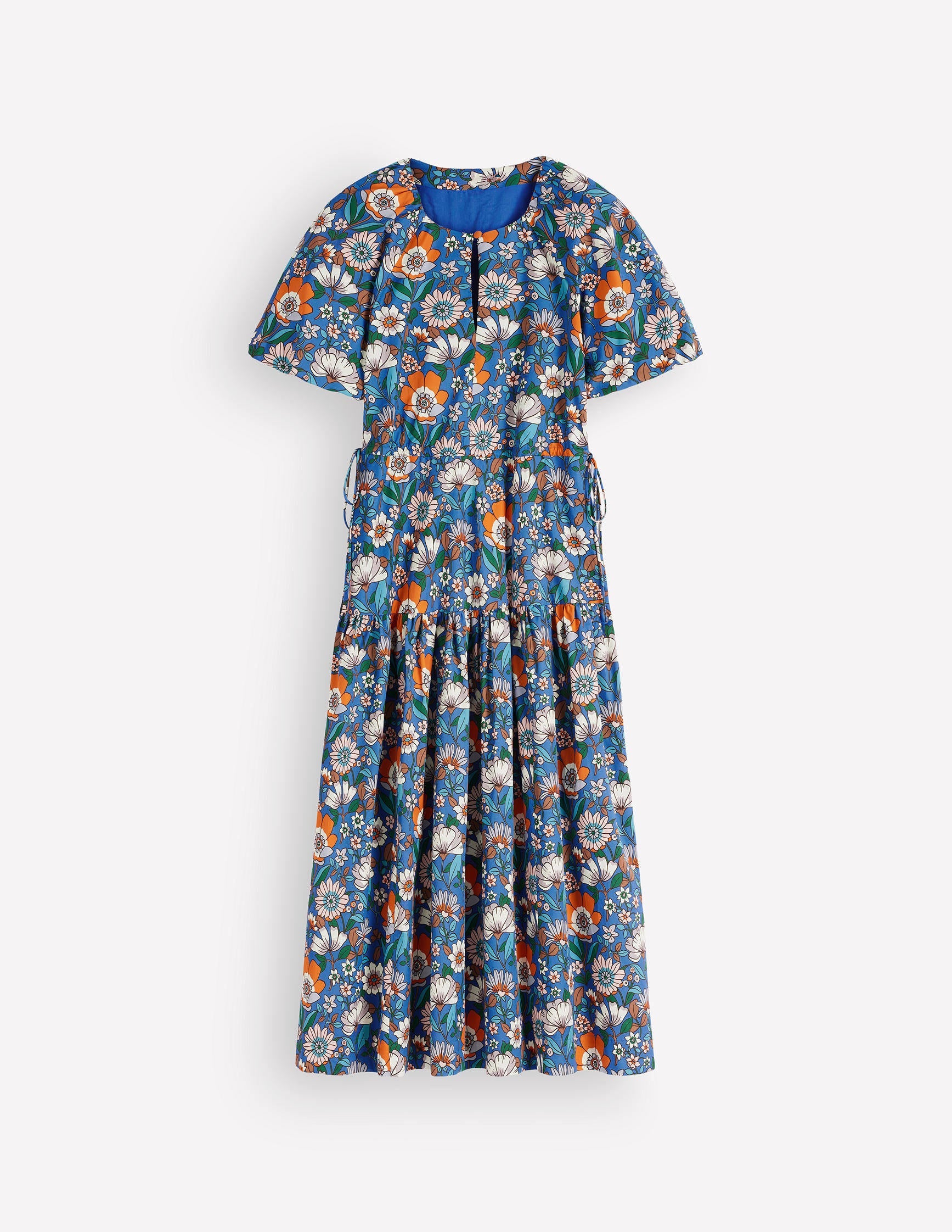 Draw Waist Fashion Dress-Multi, Floral Field-8