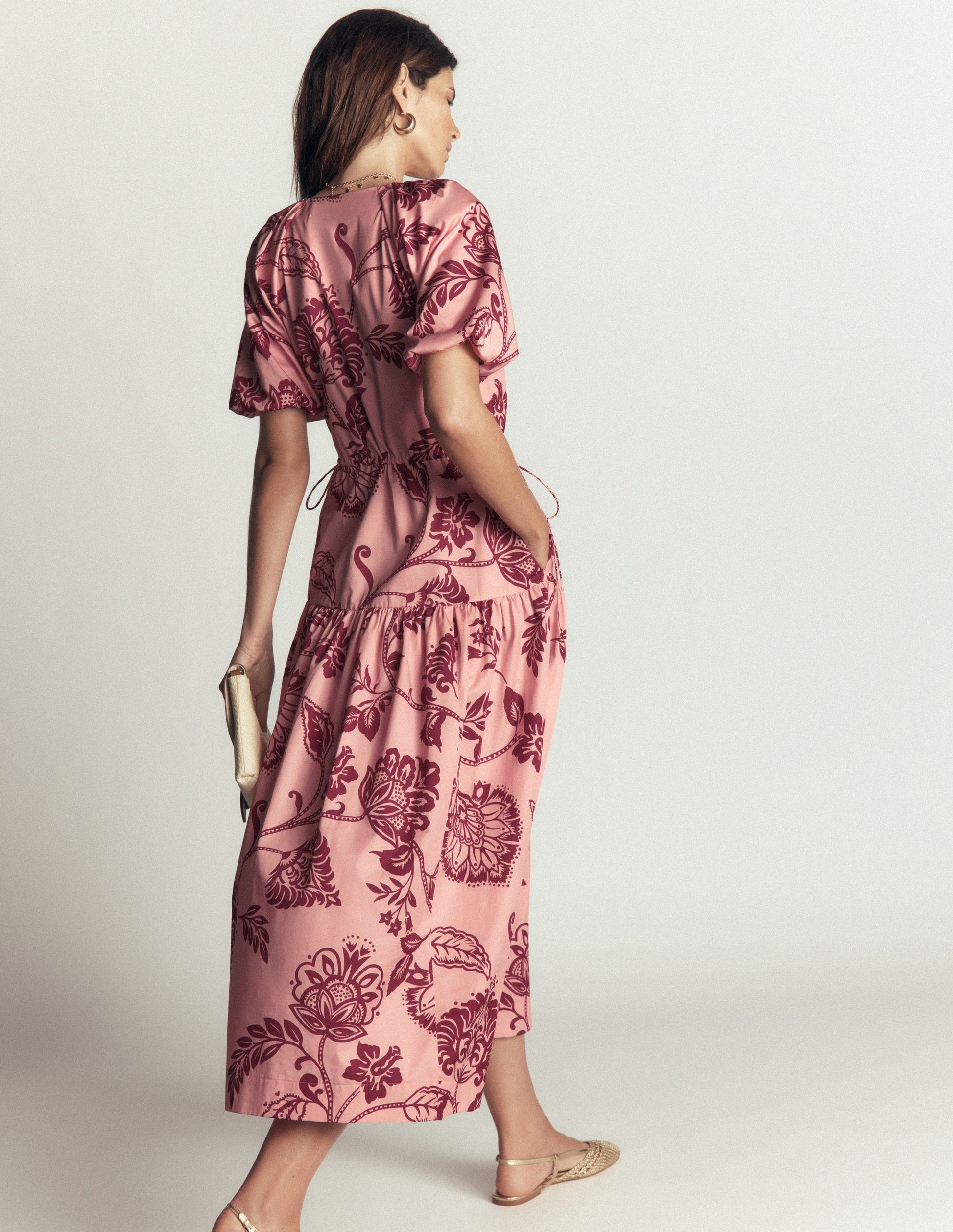 Draw Waist Fashion Dress-Chalf Pink, Planted Meadows-3