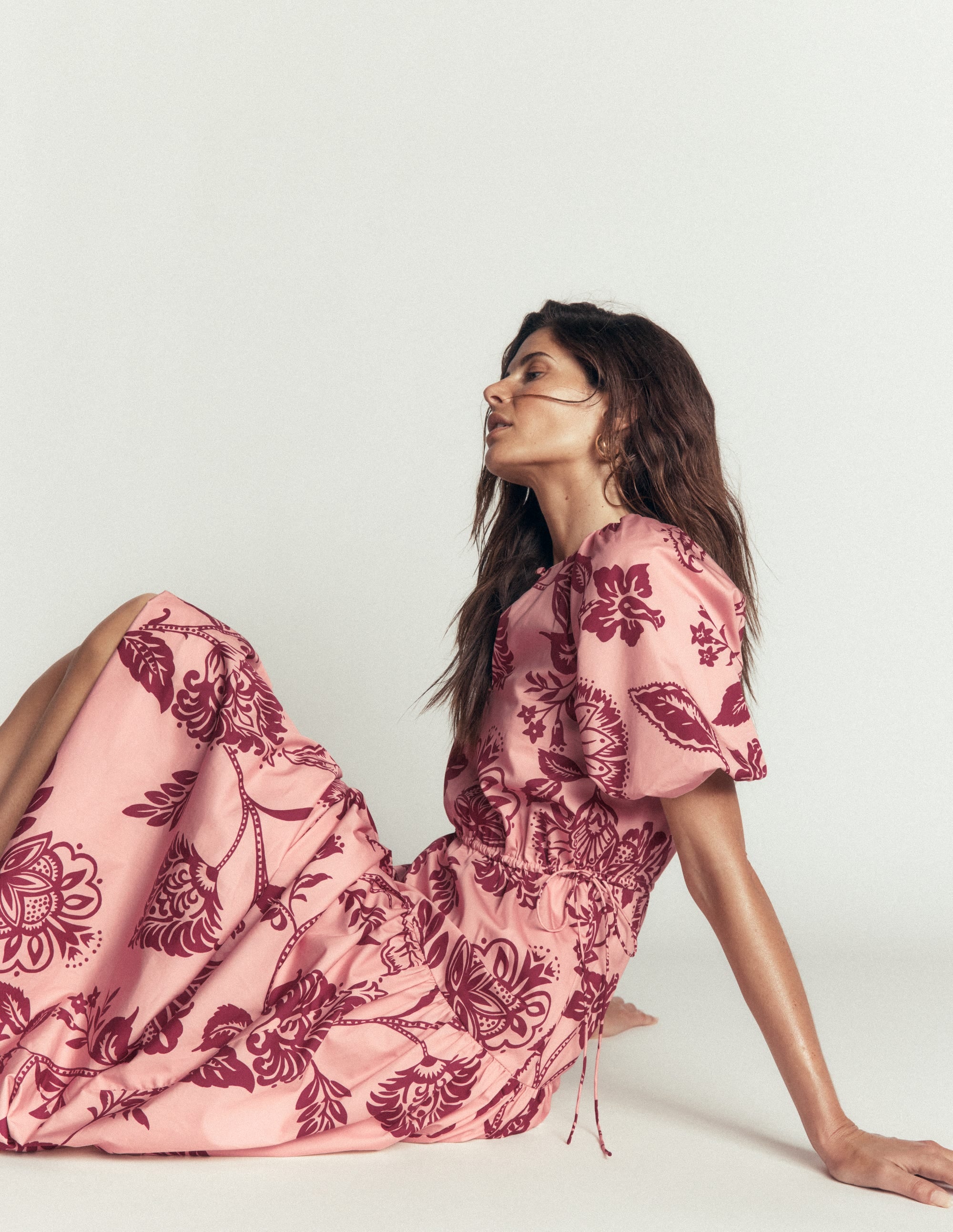 Draw Waist Fashion Dress-Chalf Pink, Planted Meadows - Image 4