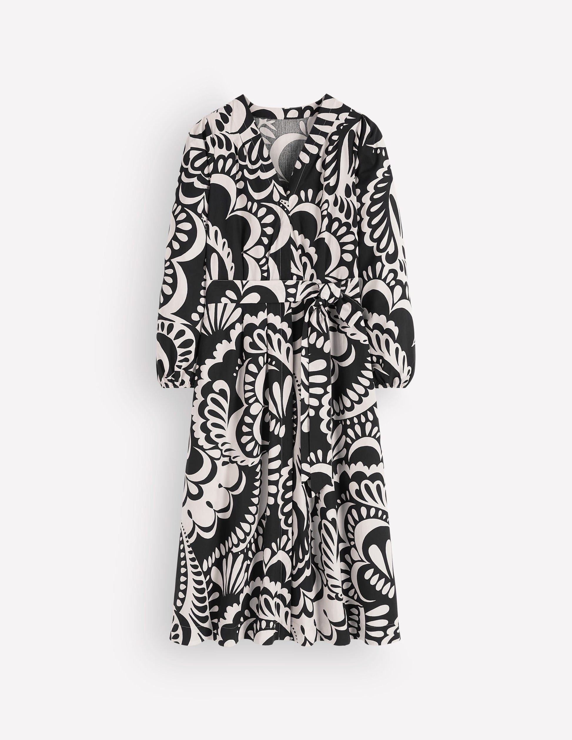 Nicola Cotton Midi Dress-Black, Flourishing Medley-7