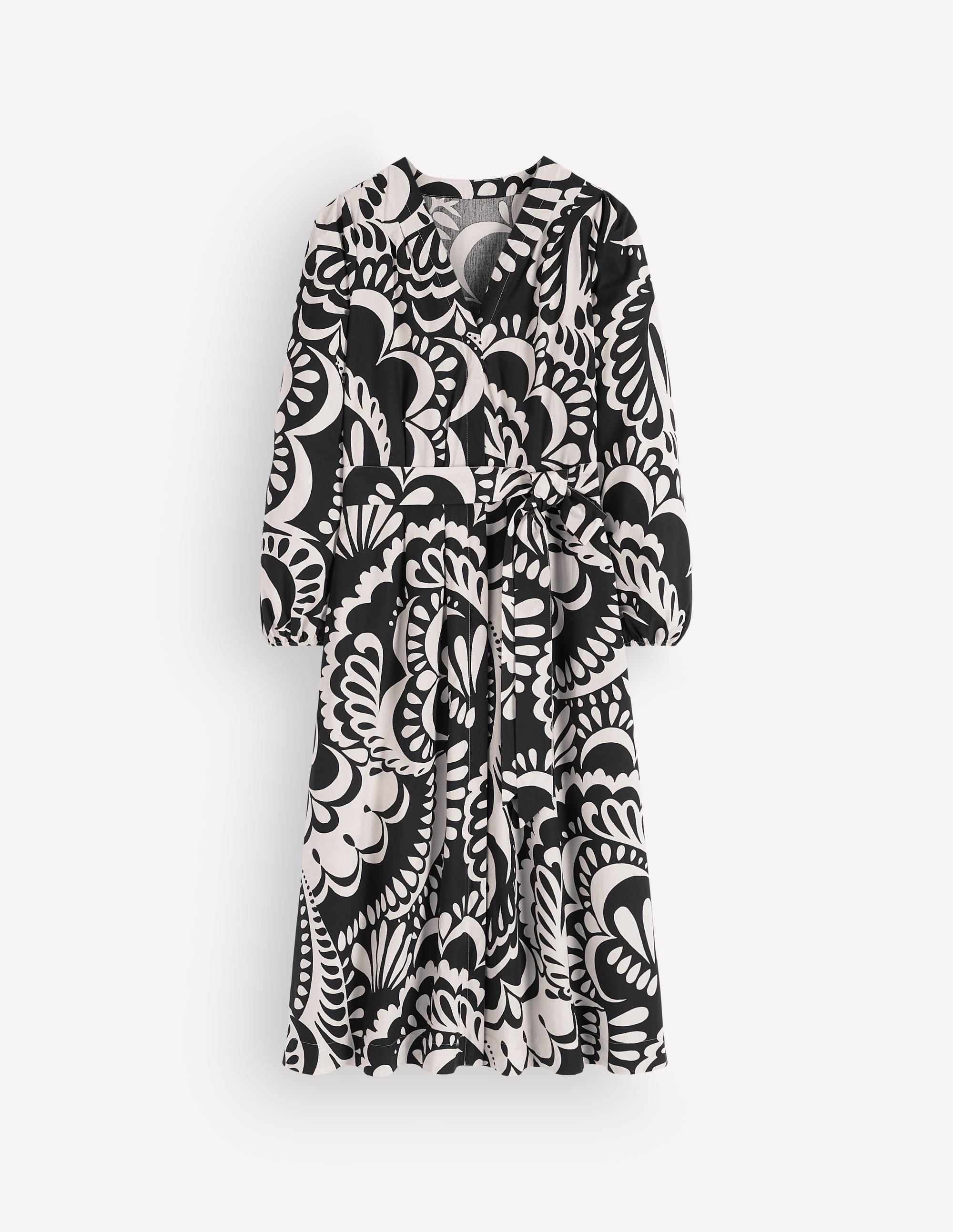 Nicola Cotton Midi Dress-Black, Flourishing Medley - Image 7