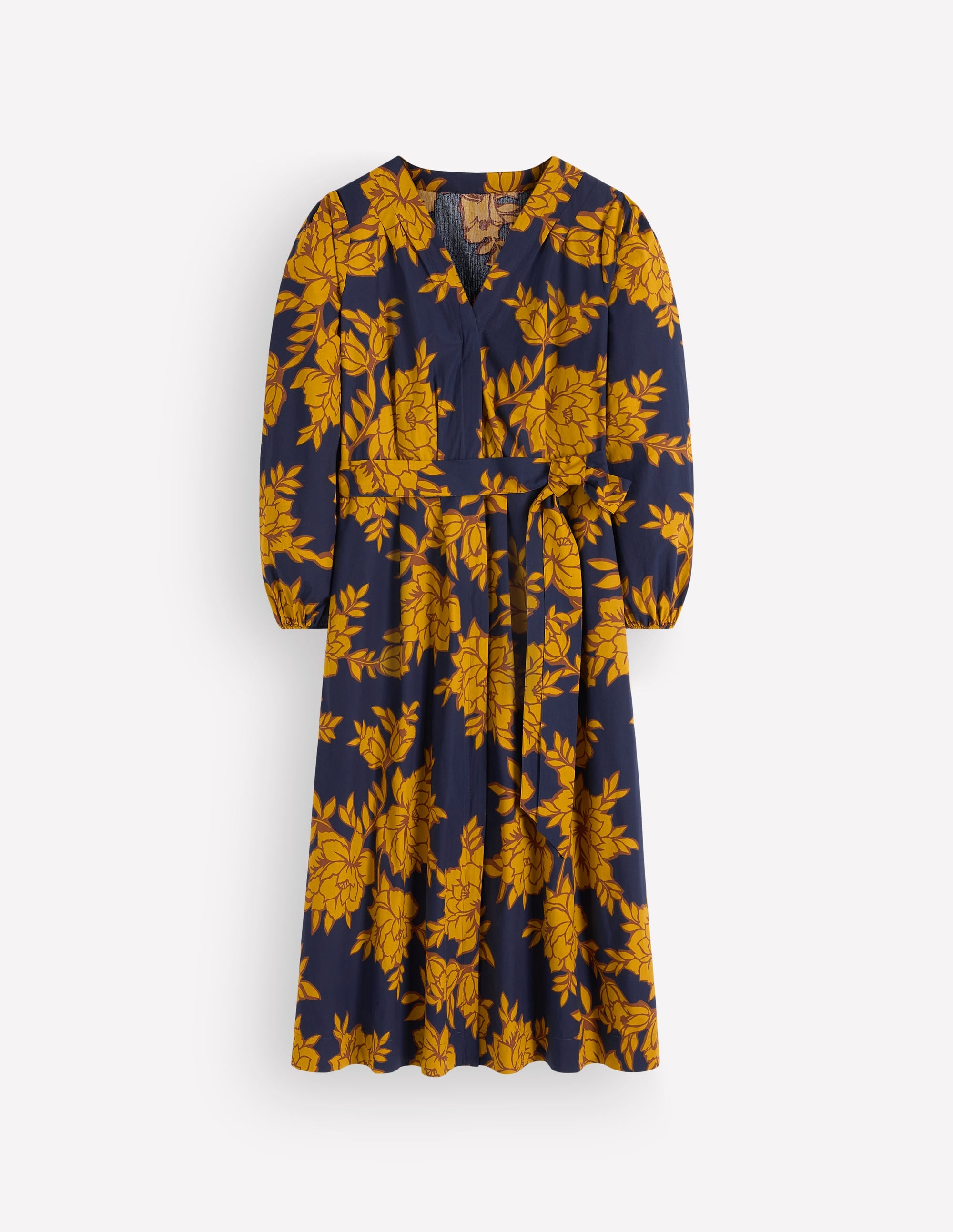 Nicola Cotton Midi Dress-Gold Wheat, Enchanted Peony - Image 6
