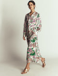 Bow Detail Shirt Dress-Ivory, Whimsical Flora