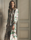 Bow Detail Shirt Dress-Ivory, Whimsical Flora