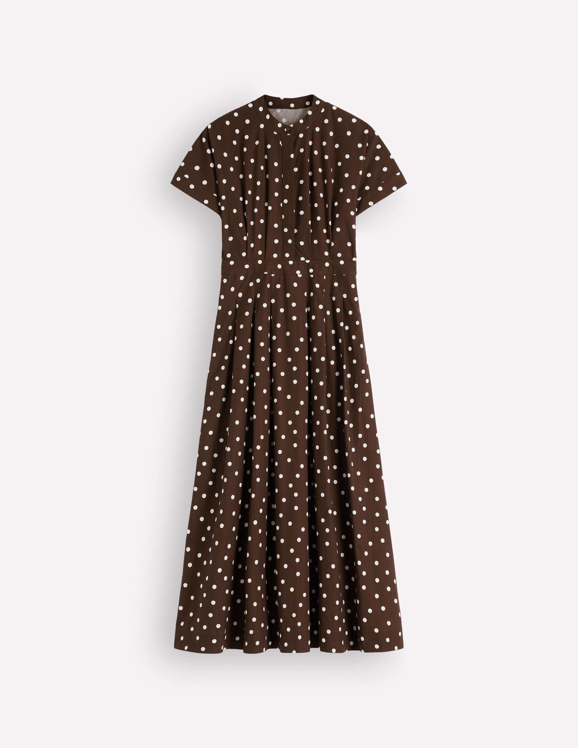 Grown On Sleeve Midi Dress-Raw Umber, Painted Dot Spaced - Image 6