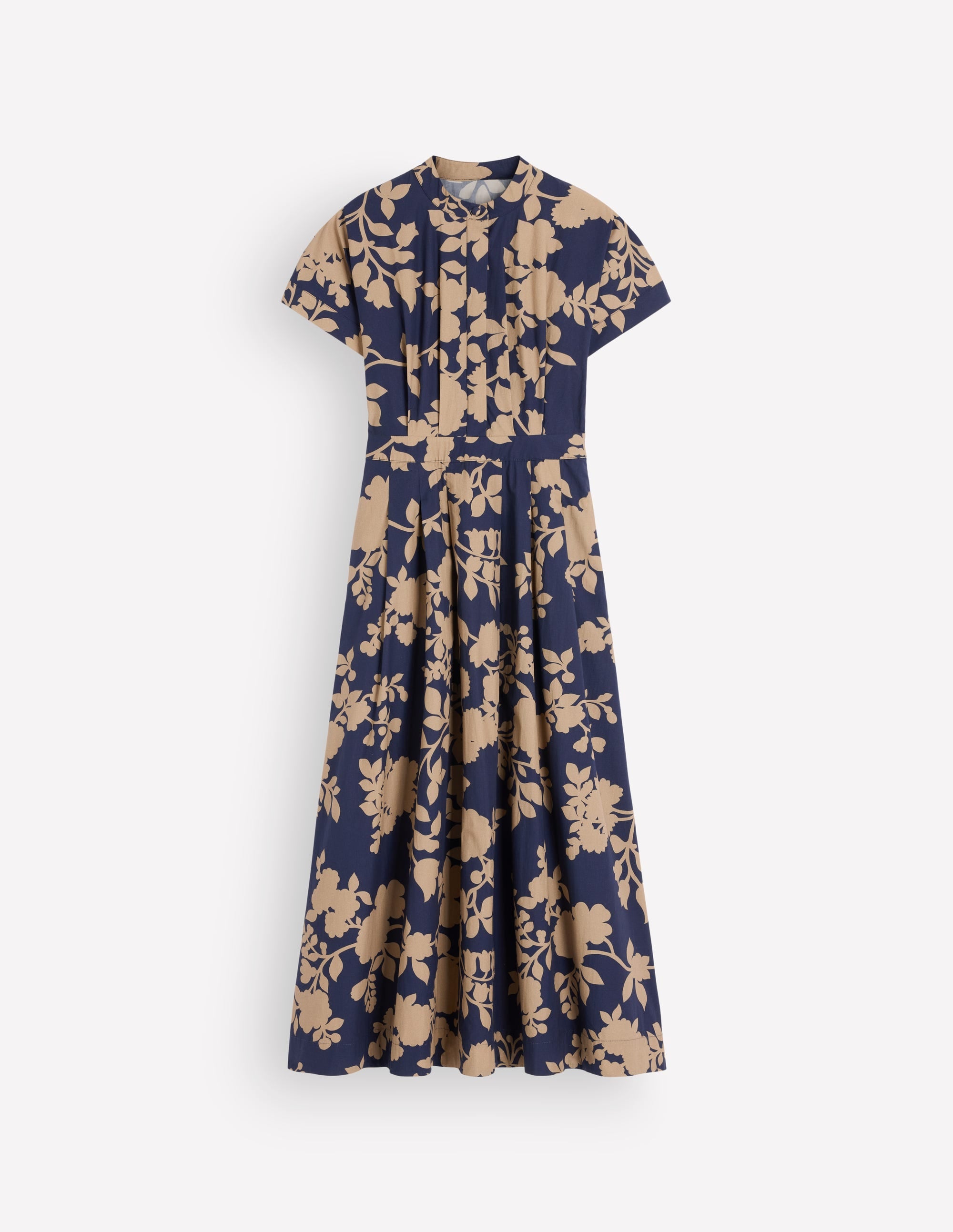 Grown On Sleeve Midi Dress-French Navy, Bouquet Breeze - Image 6