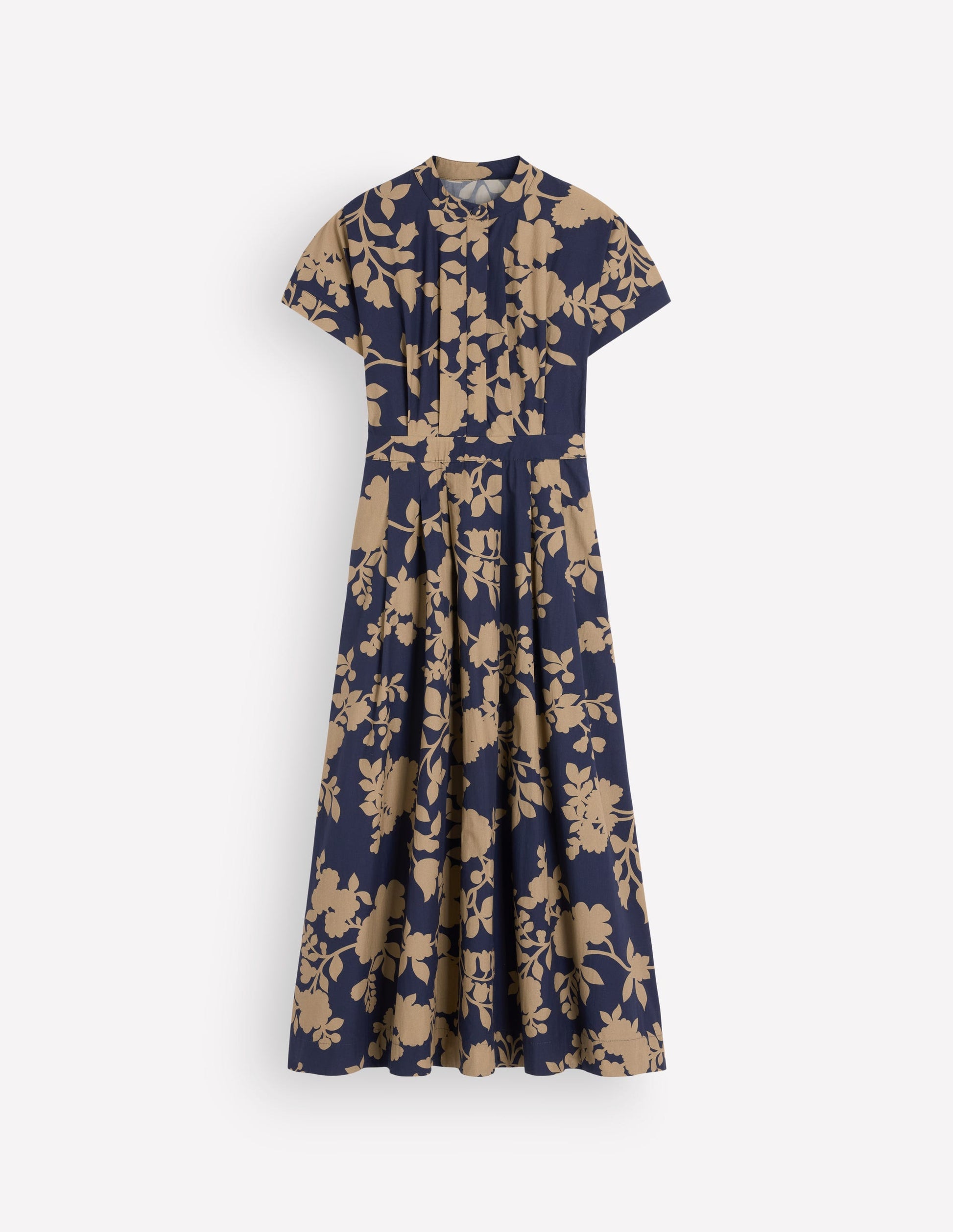 Grown On Sleeve Midi Dress-French Navy, Bouquet Breeze-7