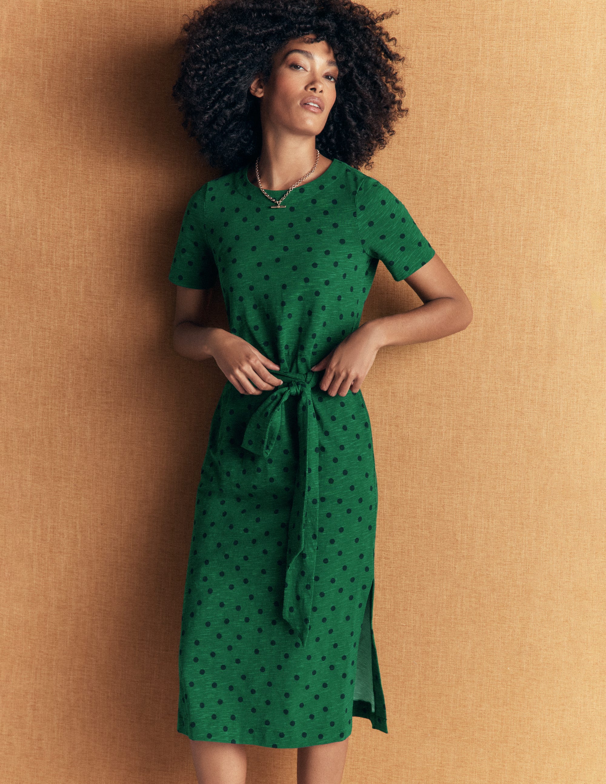 T-Shirt Jersey Midi Dress-Hunter Green, Boden Spot - Image 5