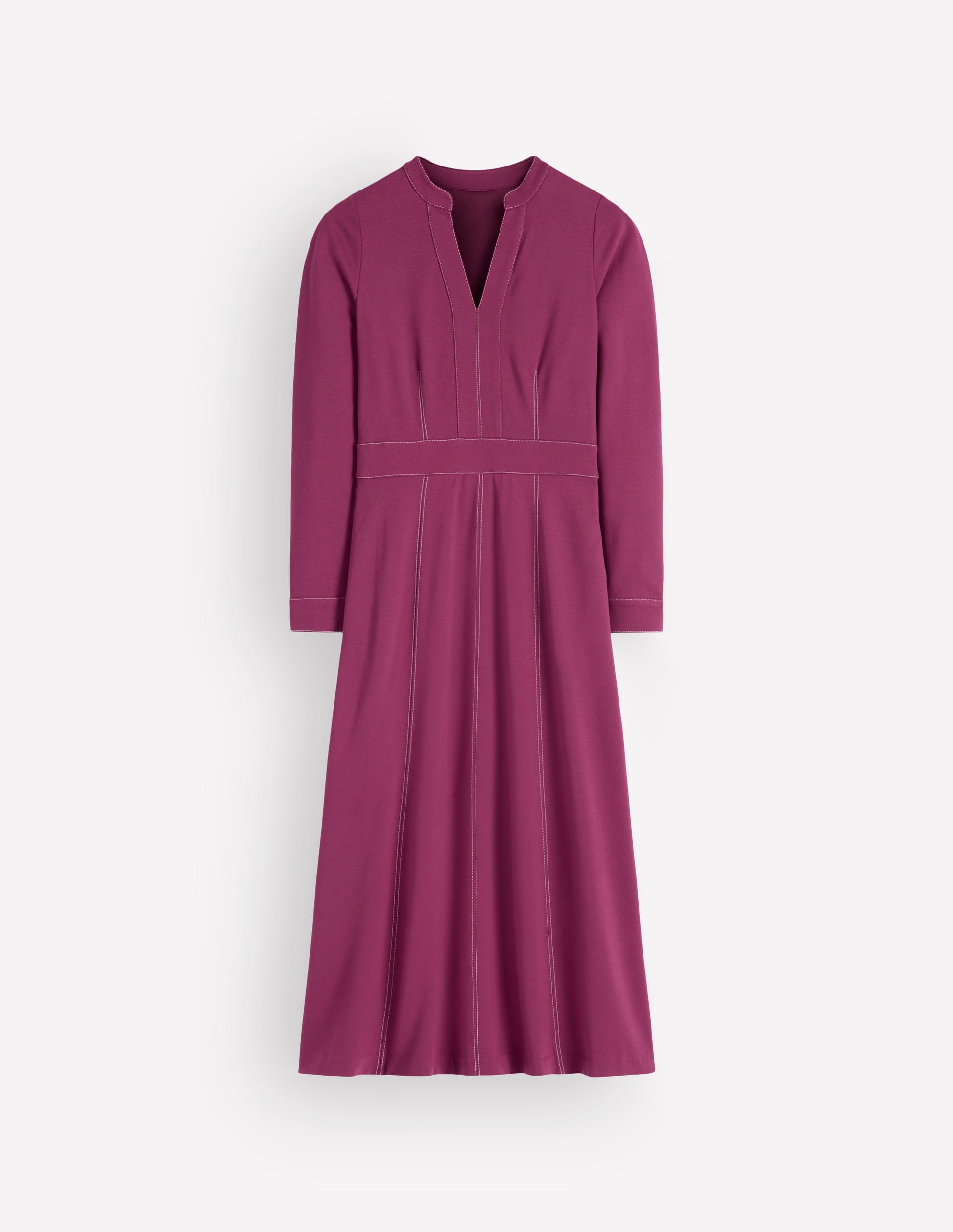Alex Ponte Contrast Midi Dress-Raspberry Coulis-7