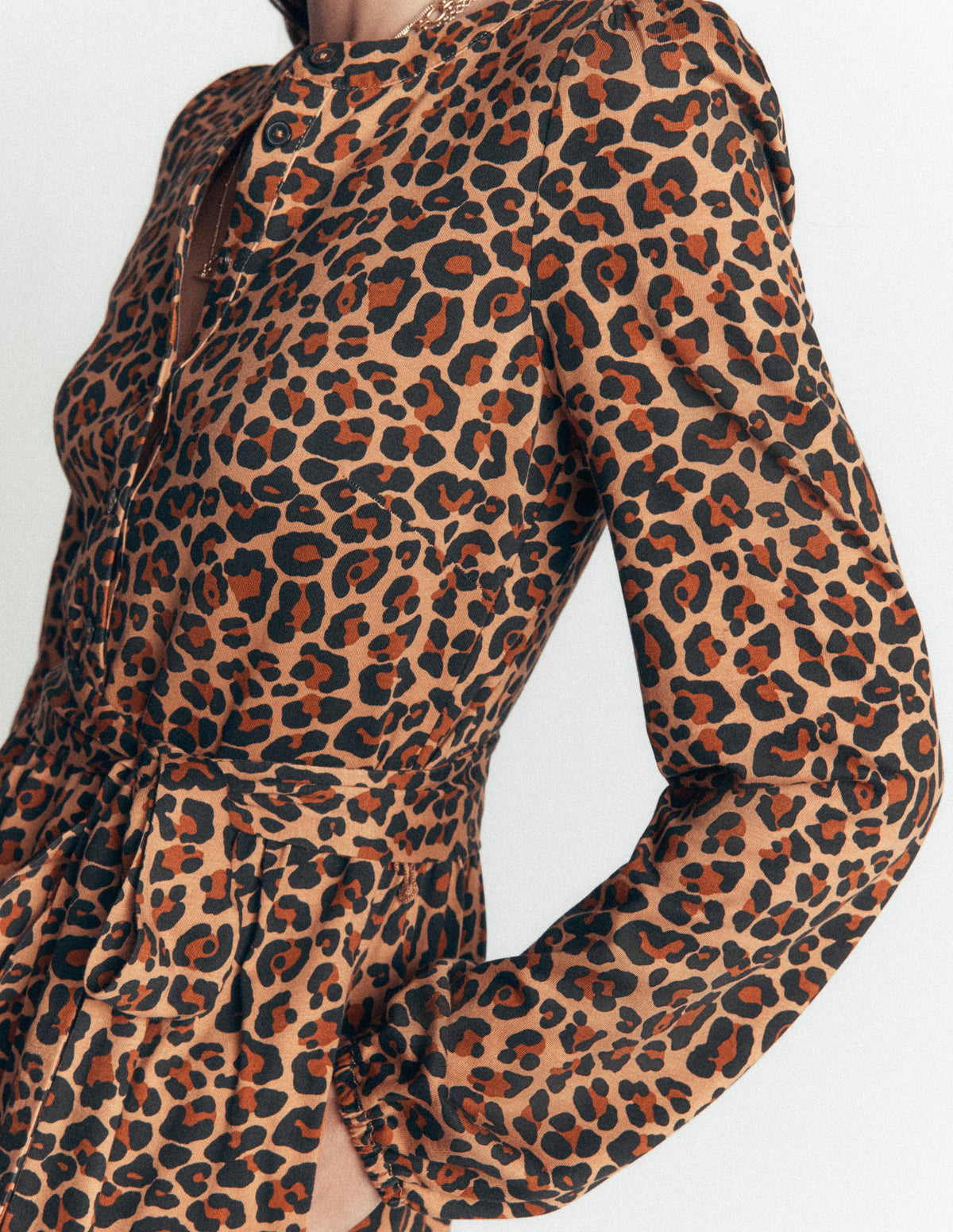 Adele Belted Jersey Dress-Camel, Animal Fields - Image 2