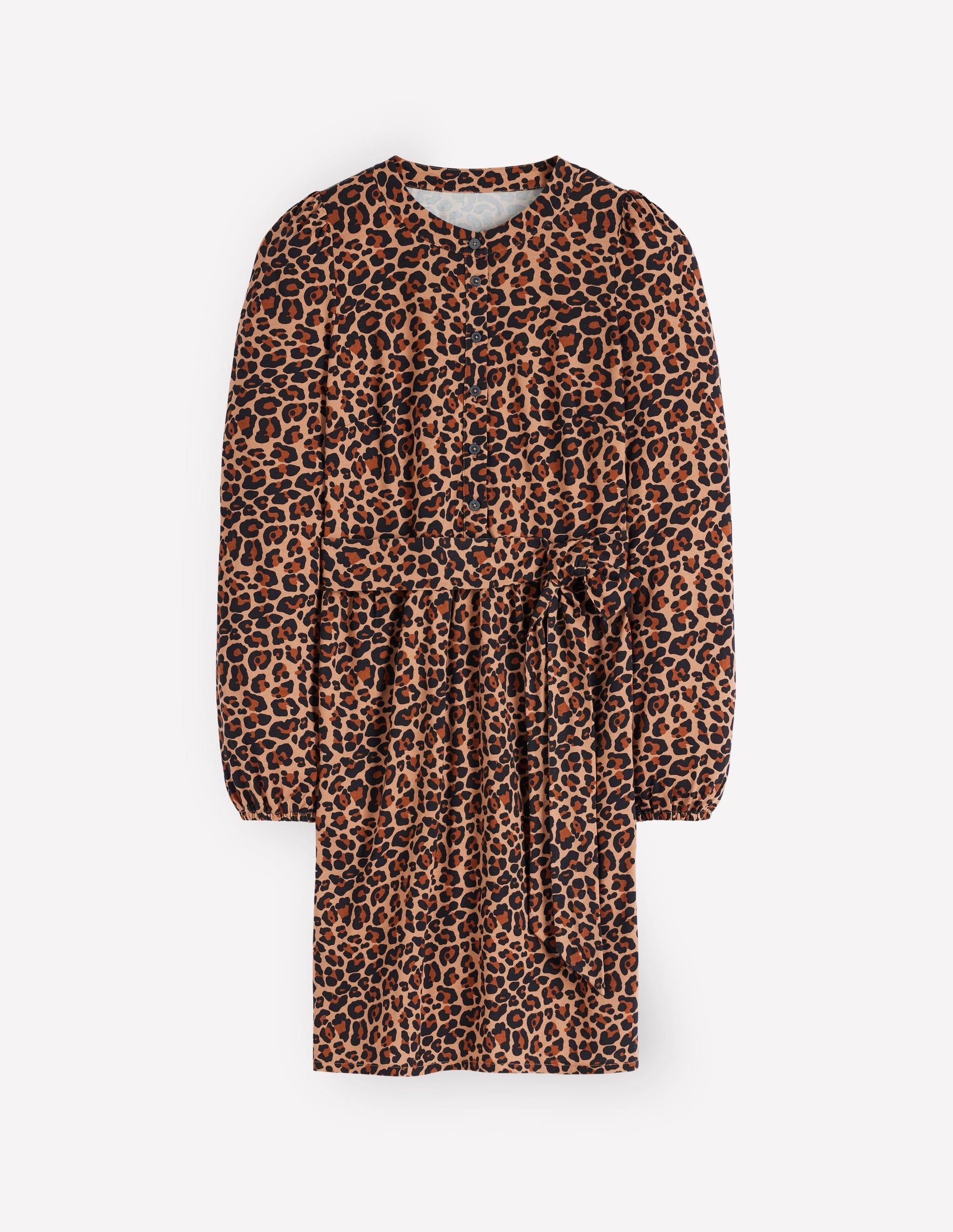 Adele Belted Jersey Dress-Camel, Animal Fields-5