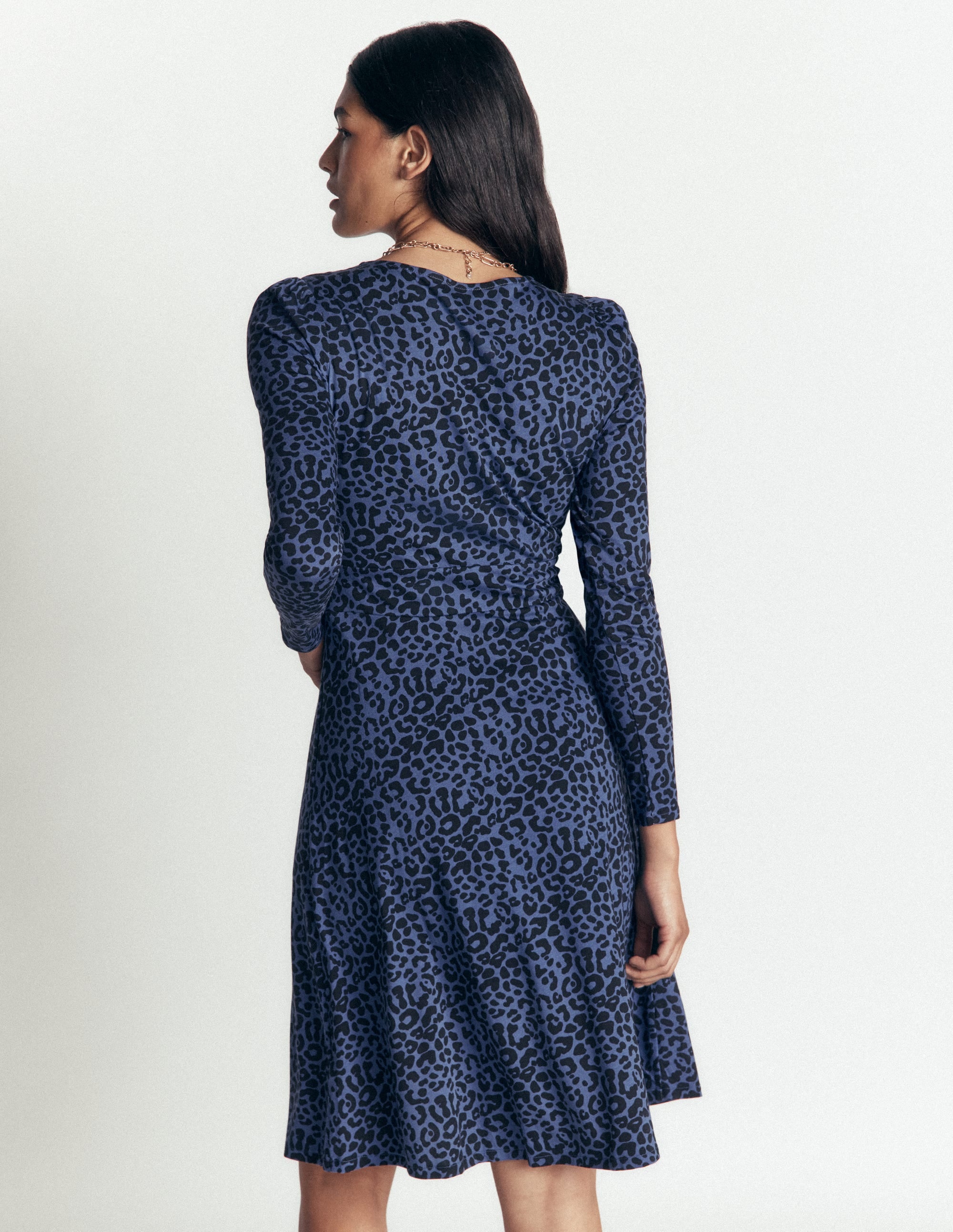 Briony Jersey Short Dress-Zodiac Purple, Leopard Fields - Image 3