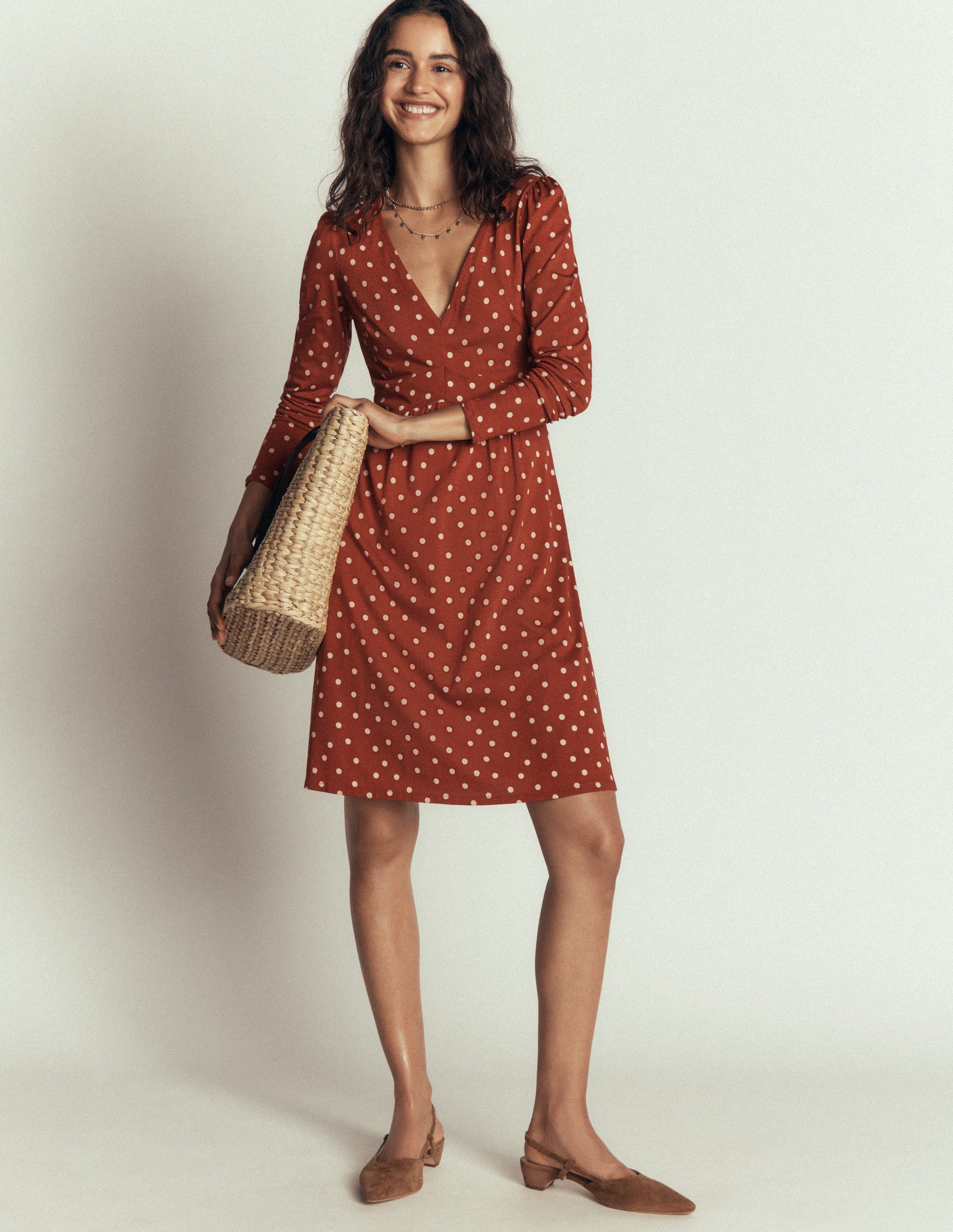 Briony Jersey Short Dress-Arabian Spice, Boden Spot-1