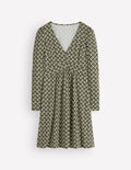 Briony Jersey Short Dress-French Navy, Geo Party