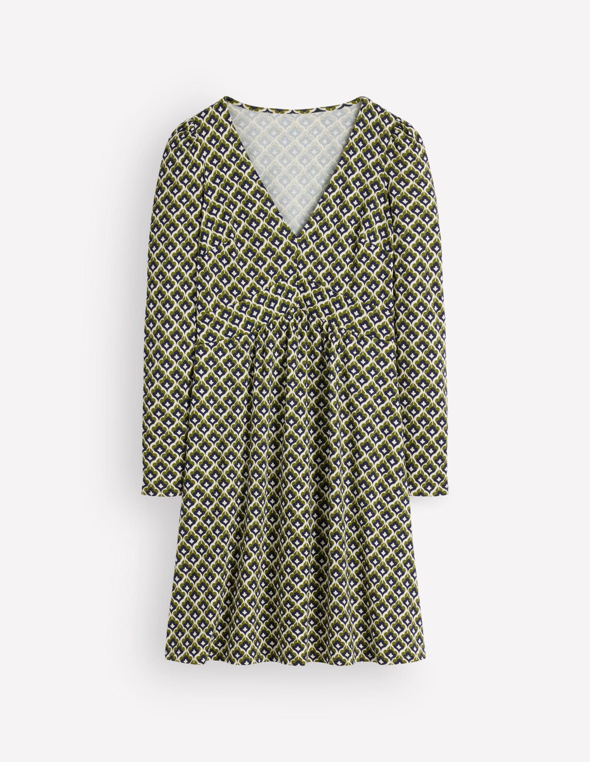 Briony Jersey Short Dress-French Navy, Geo Party-1