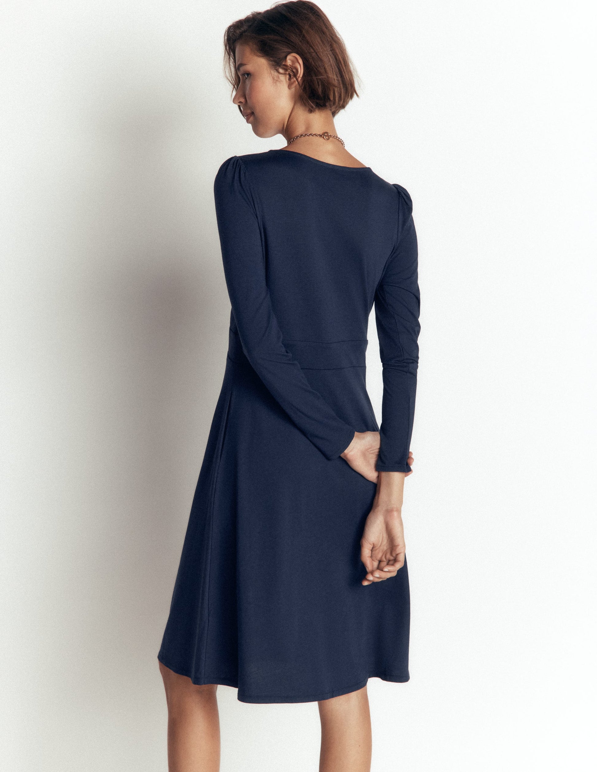 Briony Jersey Short Dress-Navy-1