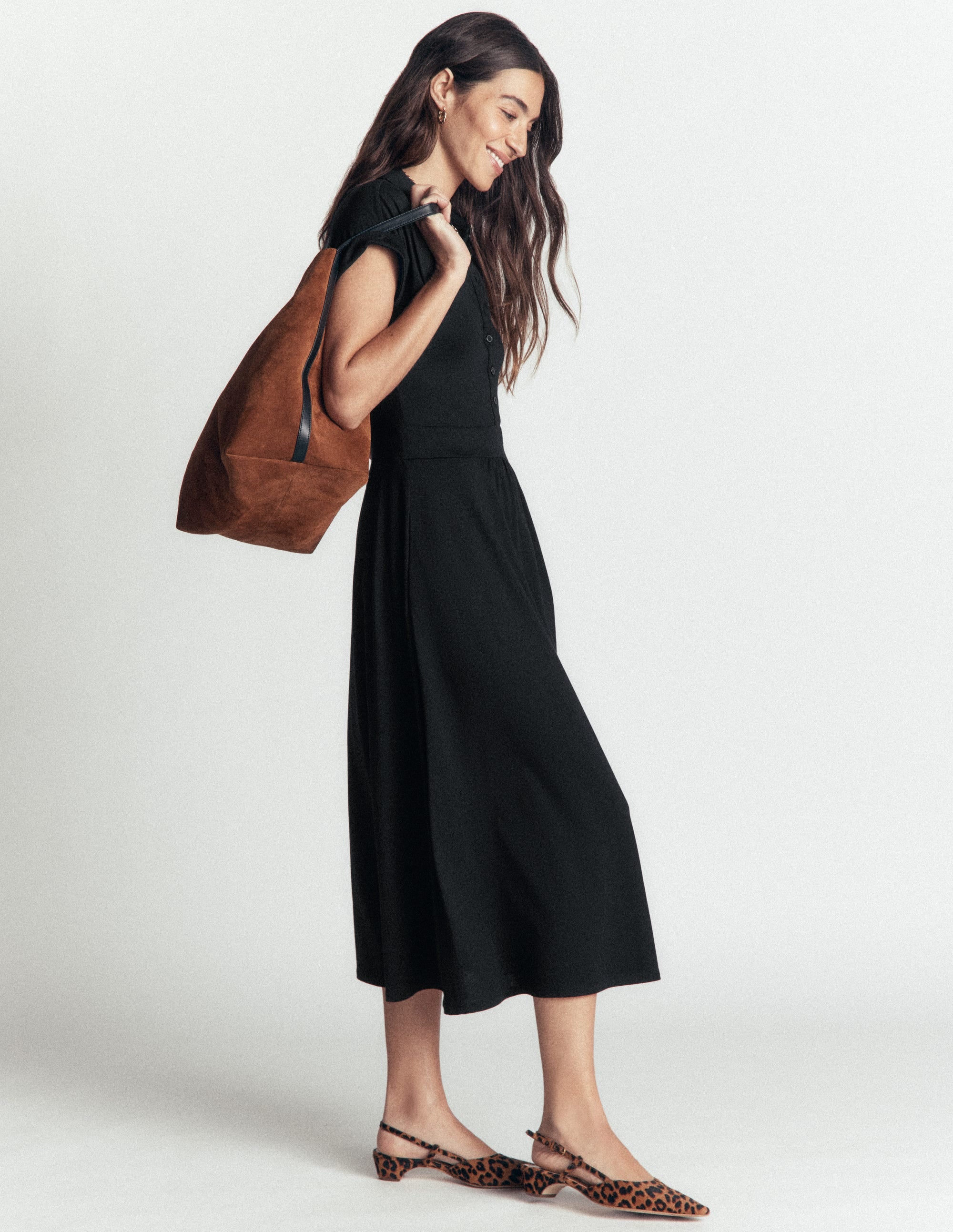 Fae Jersey Shirt Dress-Black - Image 4