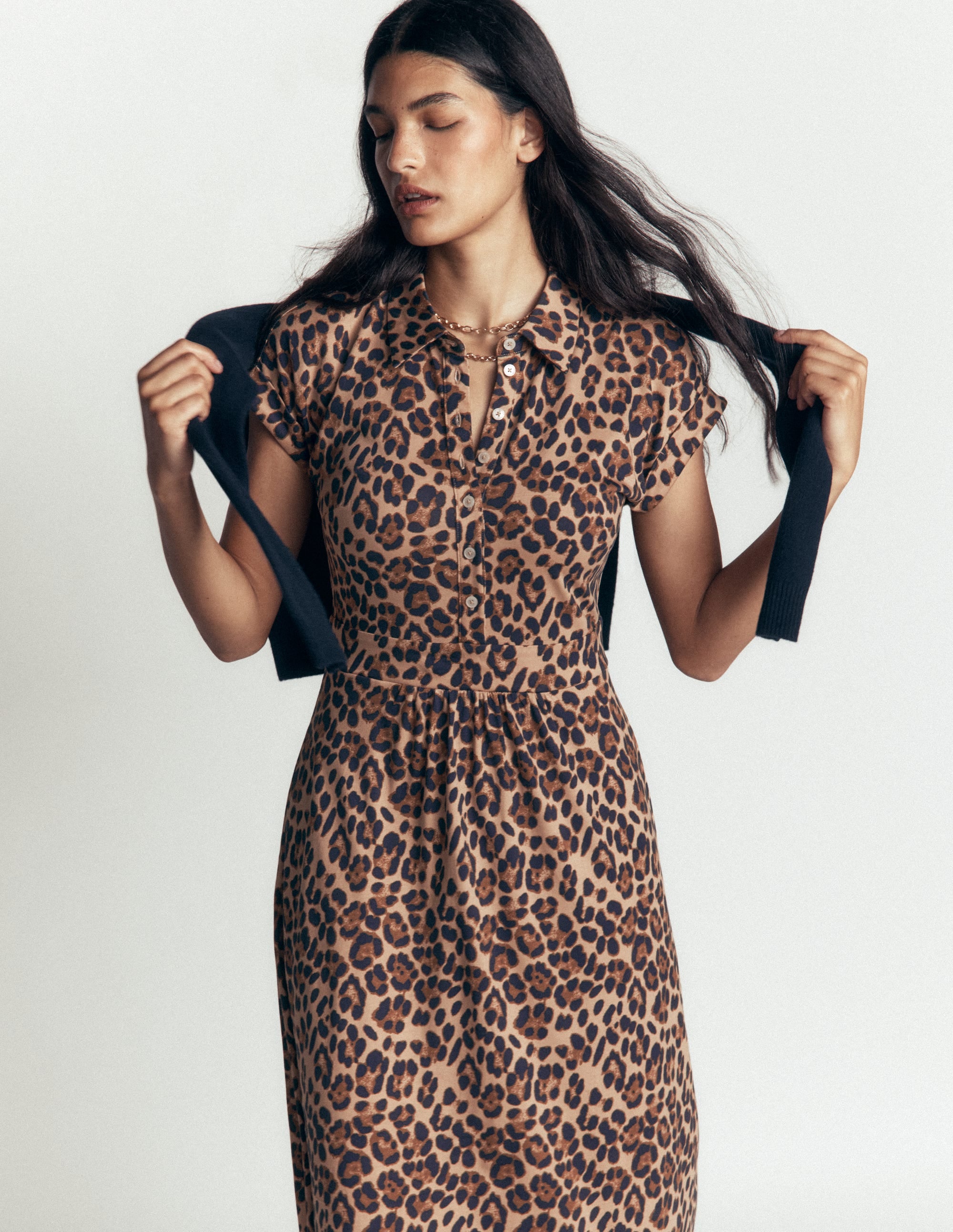 Fae Jersey Shirt Dress-Multi, Brushed Animal - Image 3